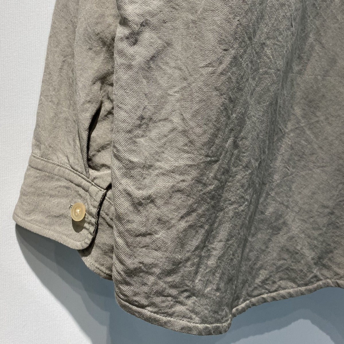 SILK／LINEN FADED GABARDINE SHIRTSシルクリネンフェード加工ギャバジンオーバーサイズシャツ