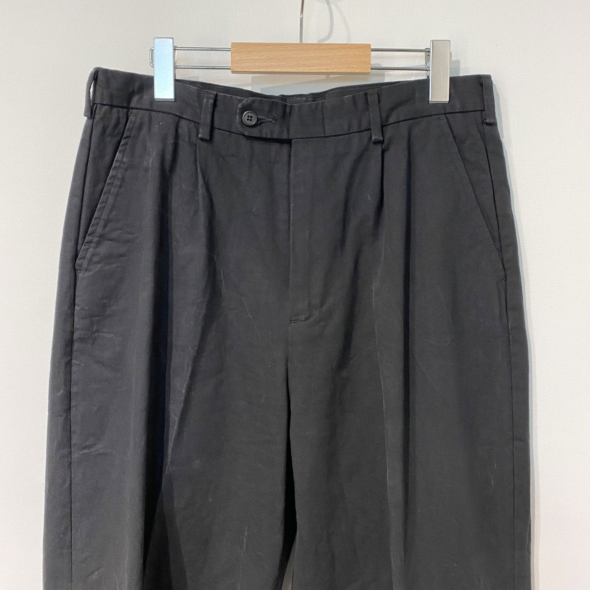 One Tuck Wide Chino Pantsバイオウォッシュ加工ワイドチノパンツ
