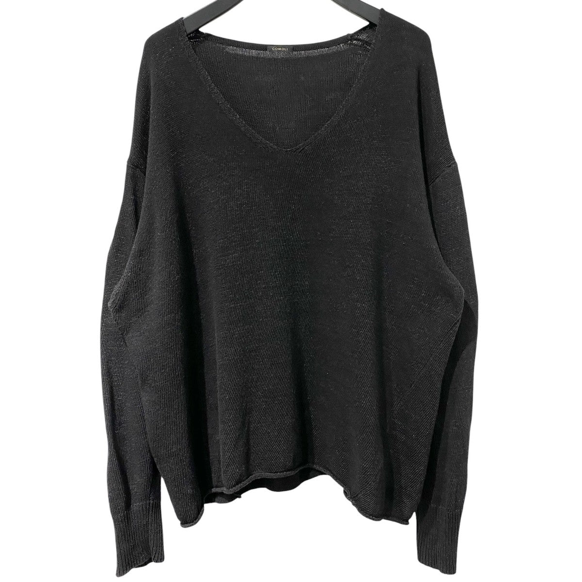 24SSBLACK V-NECK KNIT  加工Vネックニットセーター