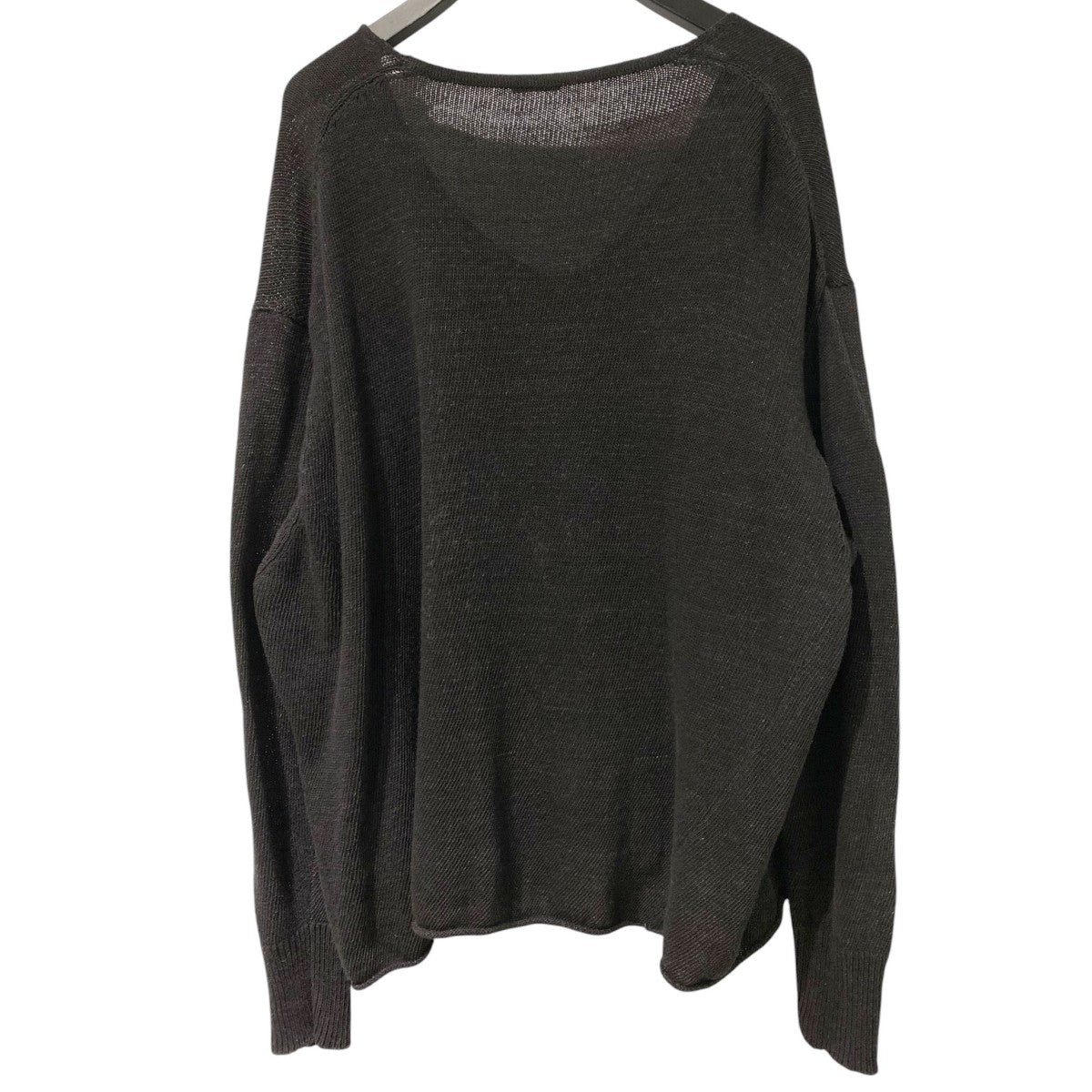 24SSBLACK V-NECK KNIT  加工Vネックニットセーター