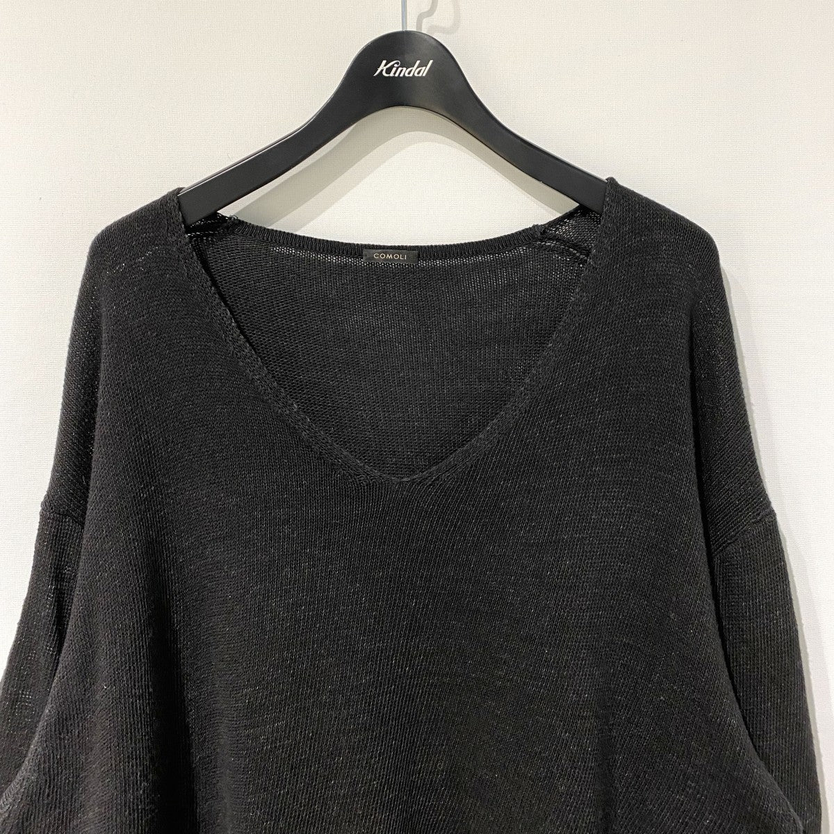 24SSBLACK V-NECK KNIT  加工Vネックニットセーター