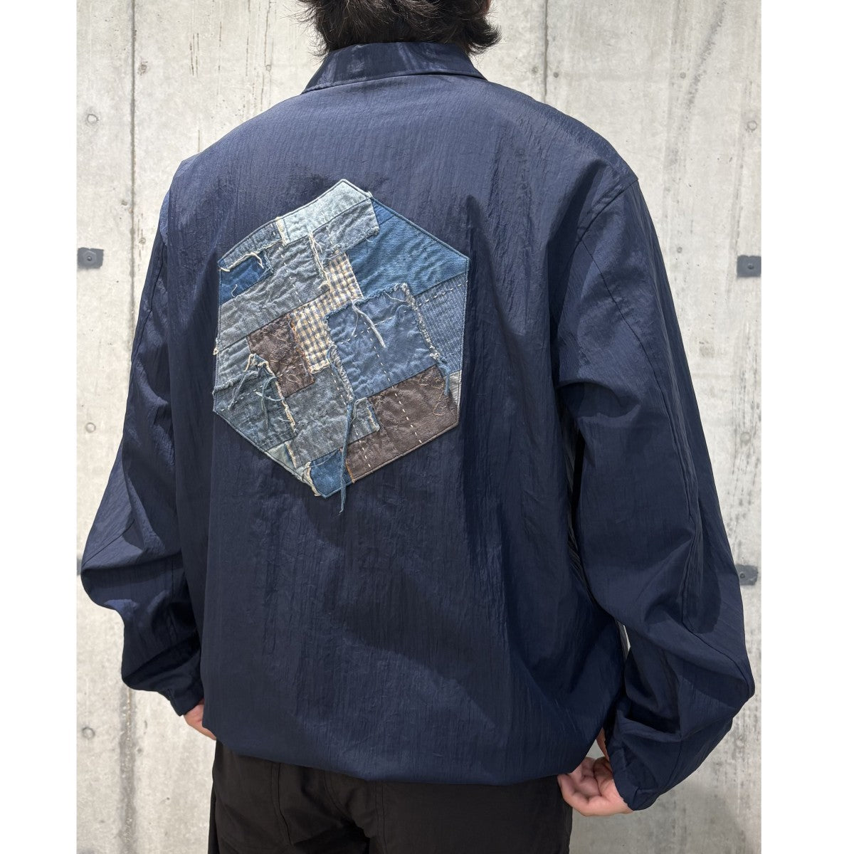 23AWSalt Shrunk Nylon w／BORO Patch Coaches Jacket襤褸ボロパッチナイロンジャケット