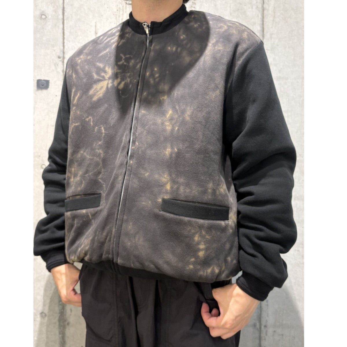 25AWArimatsu Shibori Knitted Jacket有松絞り染め加工リバーシブルキルティングジャケット