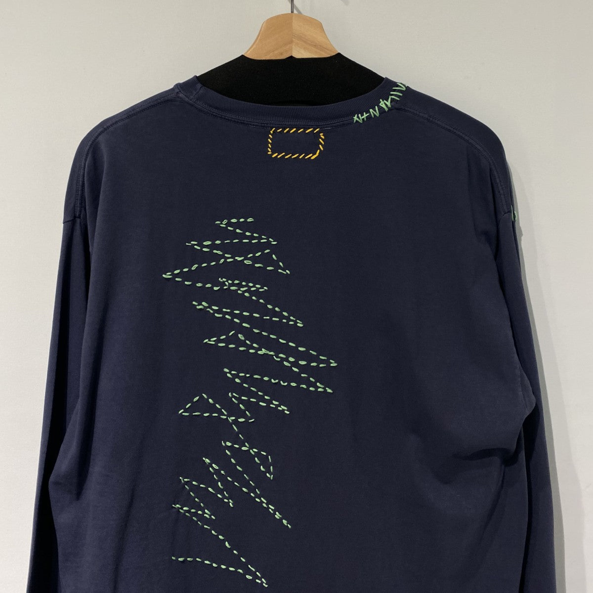 25SSL／S T-shirt VintageヴィンテージUSED加工刺繍ロングスリーブTシャツ