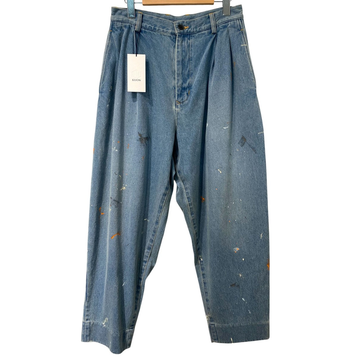 Denim Tapered Trousers (Paint-Splattered)デニムペイントテーパードパンツ