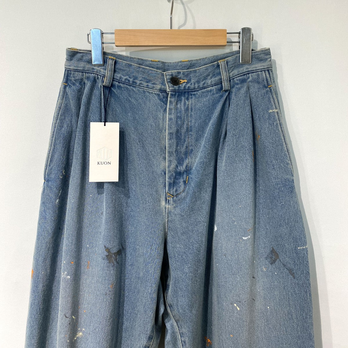 Denim Tapered Trousers (Paint-Splattered)デニムペイントテーパードパンツ