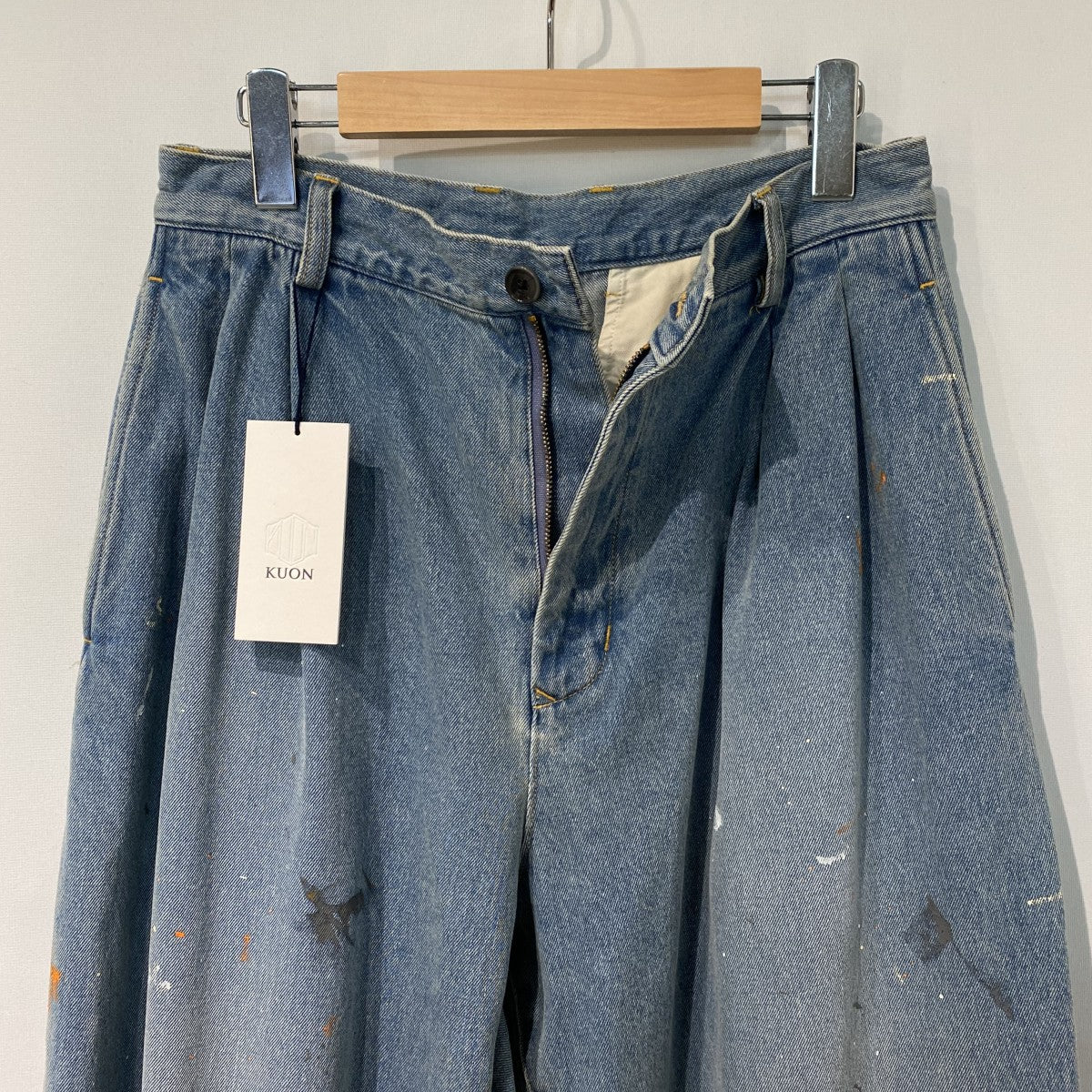 Denim Tapered Trousers (Paint-Splattered)デニムペイントテーパードパンツ