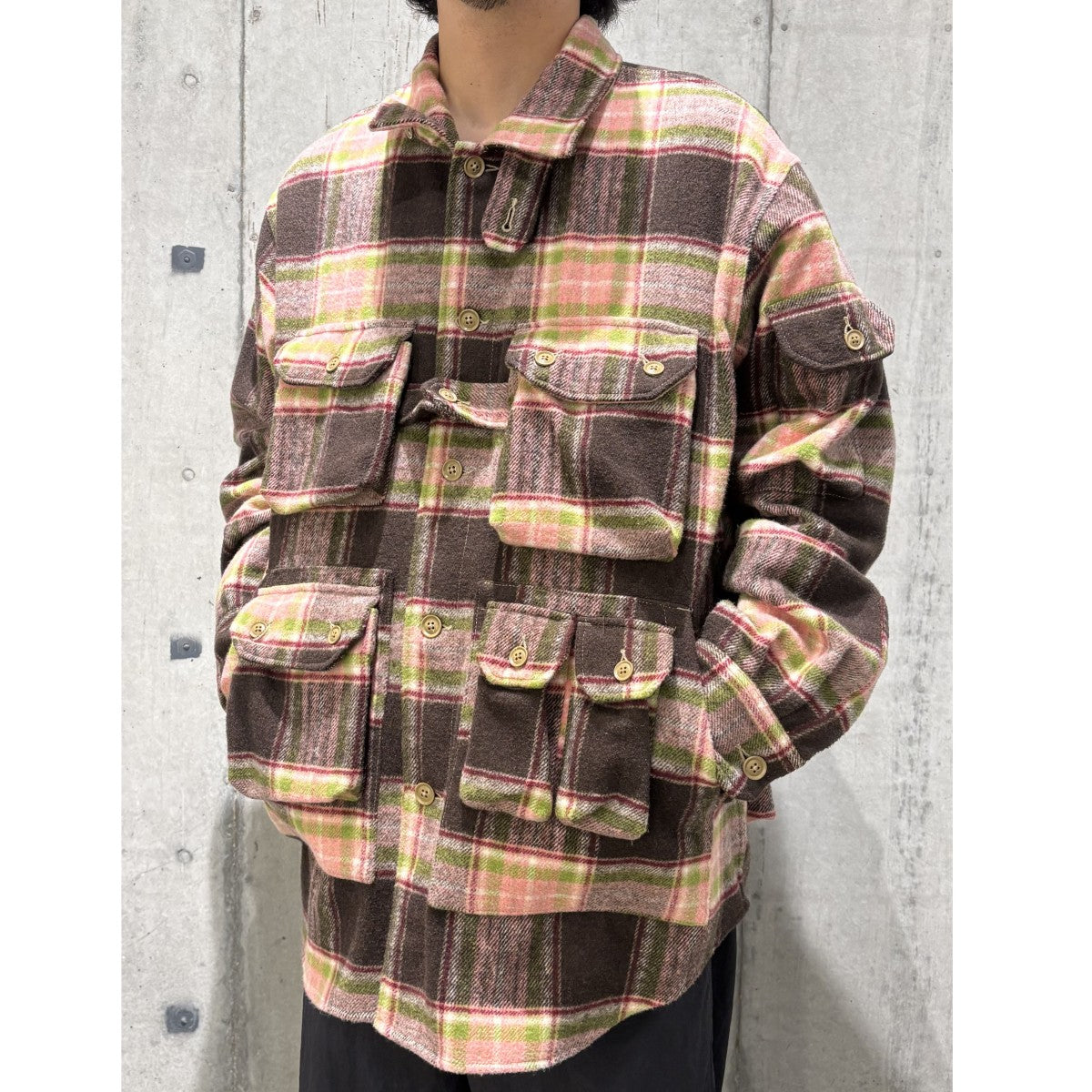 Explorer Shirt Jacket Poly Wool Plaidチェックエクスプローラーシャツジャケット