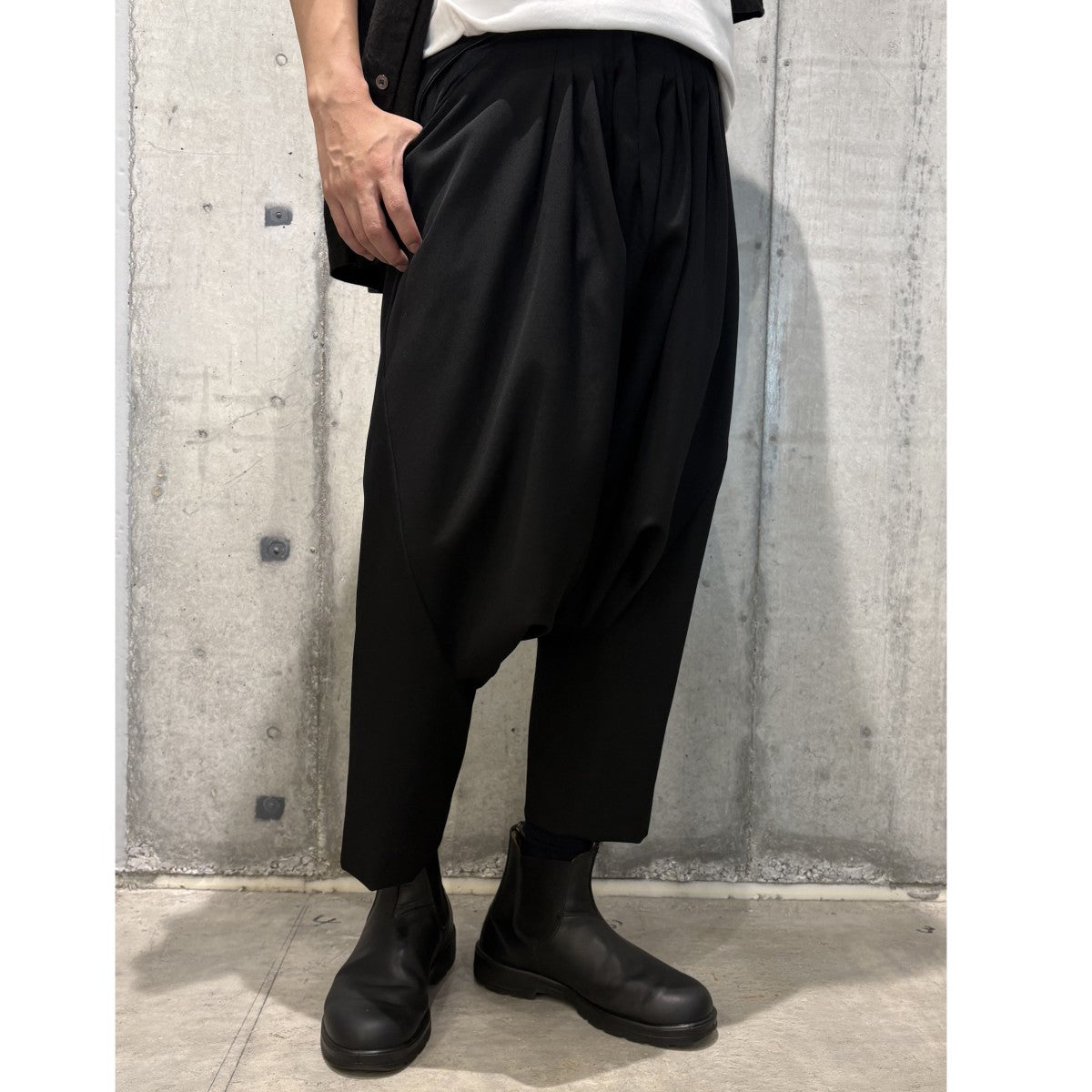 23AWMixture sarrouel wool slacks PLEATSプリーツサルエルウールスラックスパンツ