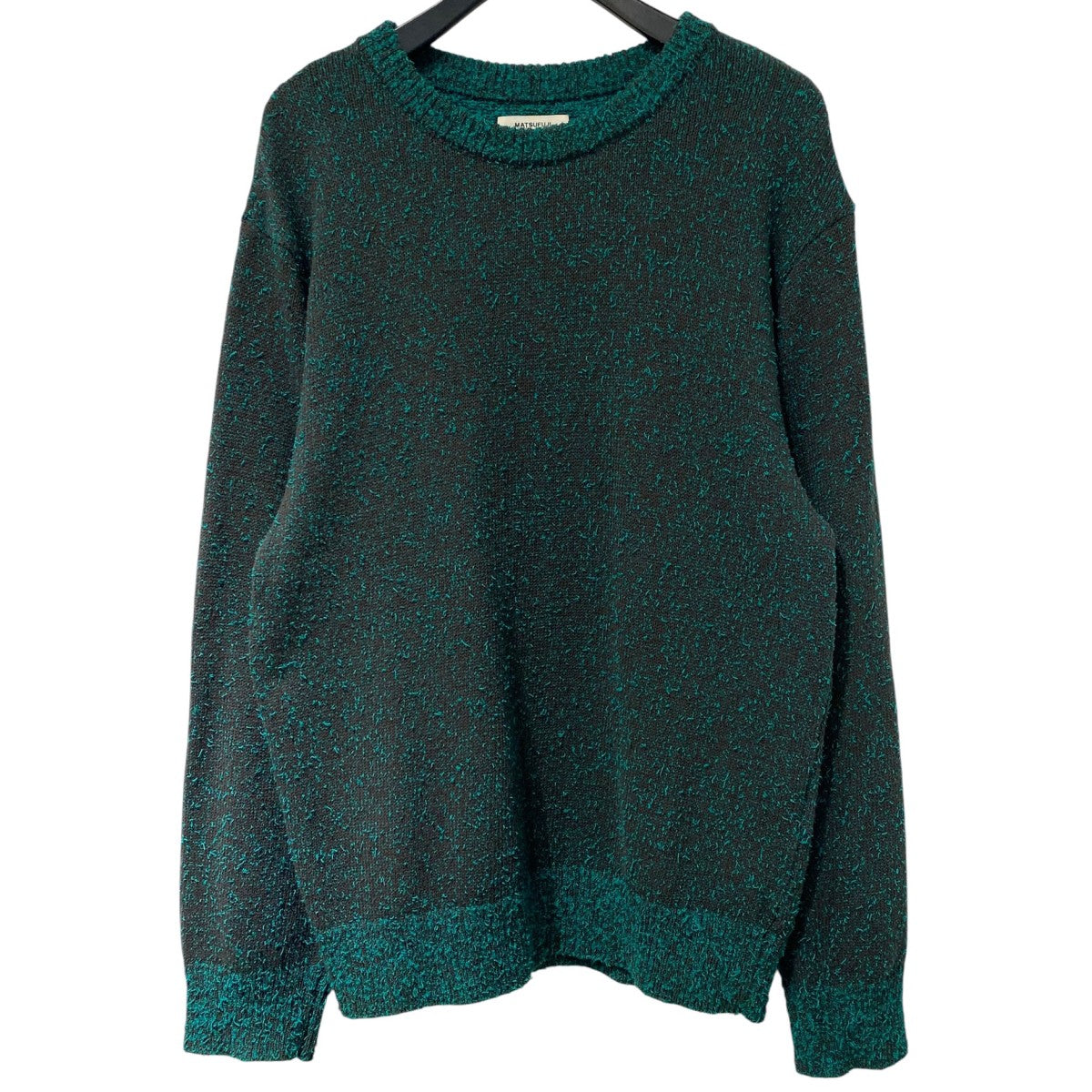 23SSCREW NECK KNITコットンナイロン加工ニットセーター