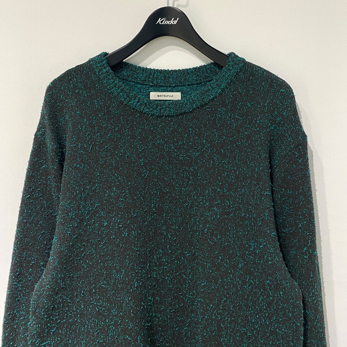 23SSCREW NECK KNITコットンナイロン加工ニットセーター