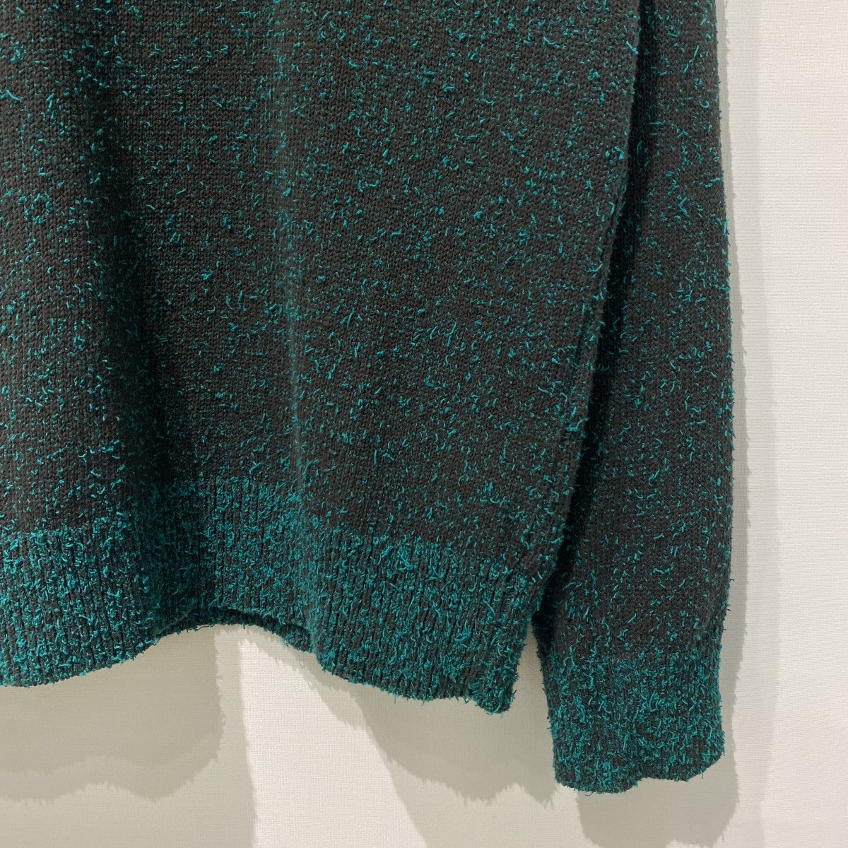 23SSCREW NECK KNITコットンナイロン加工ニットセーター
