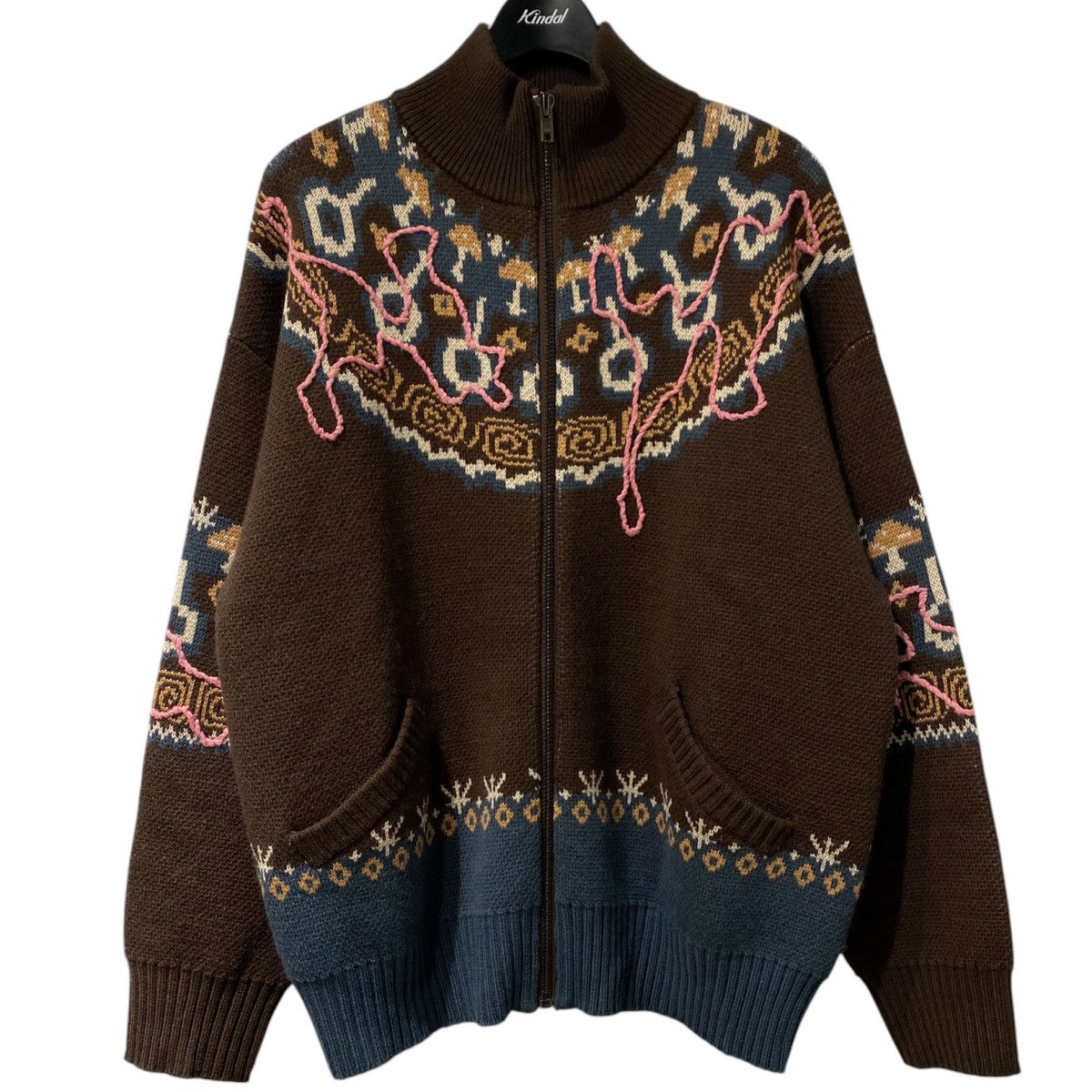 Mirage Fairisle Zip Thru Knit刺繍ZIPカーディガン