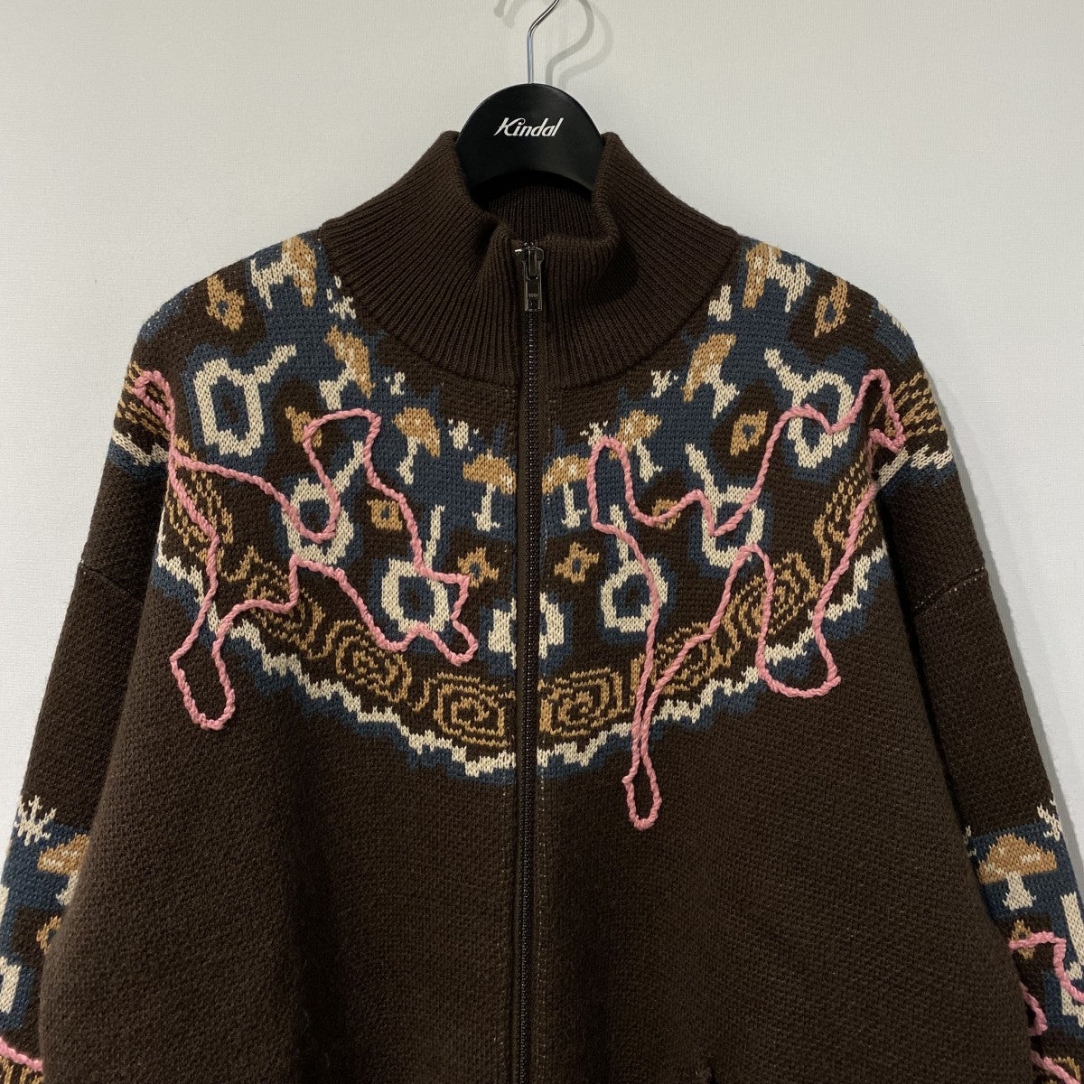 Mirage Fairisle Zip Thru Knit刺繍ZIPカーディガン