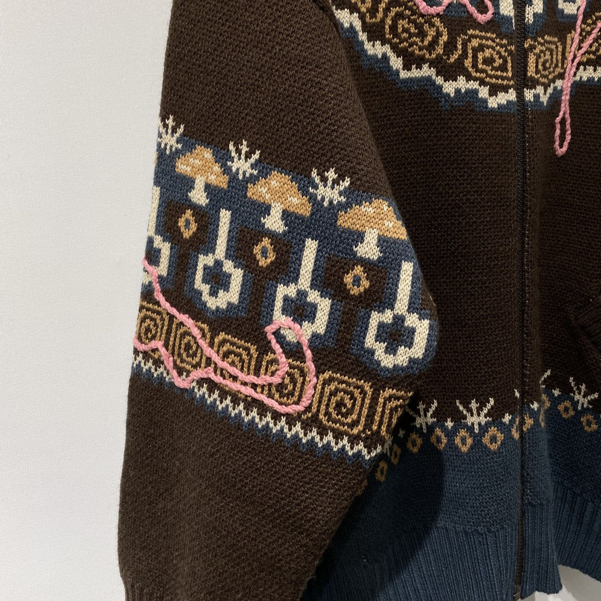 Mirage Fairisle Zip Thru Knit刺繍ZIPカーディガン