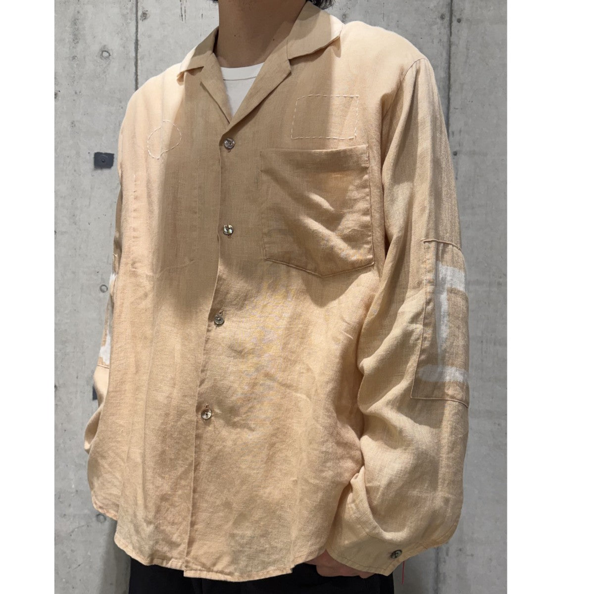 29th PLUM DYEING LONG SLEEVE SHIRT染め加工リネンシャツジャケット