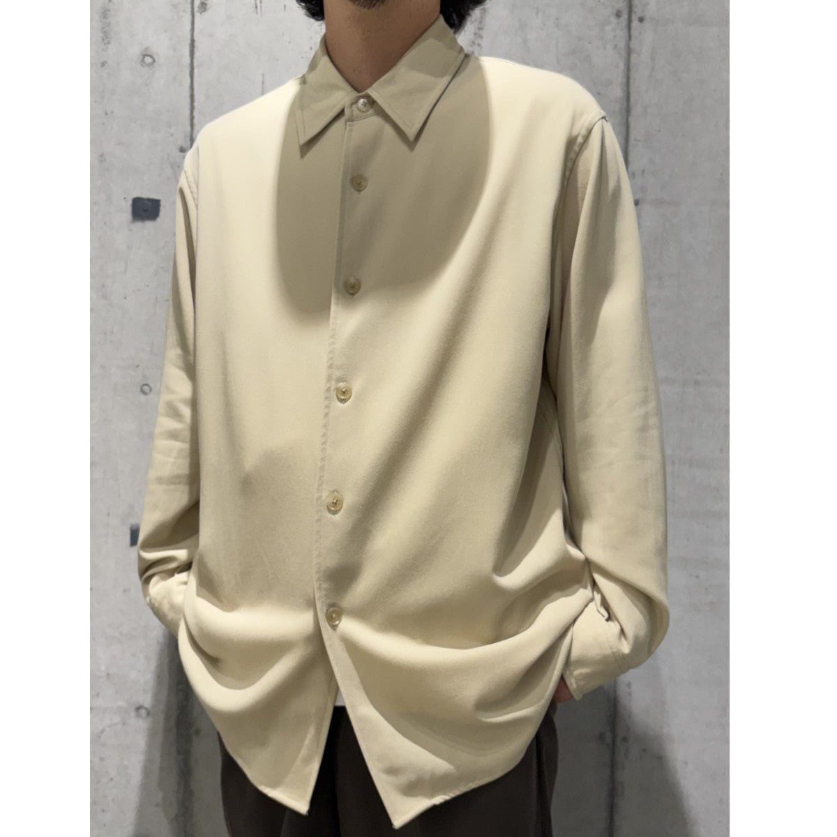 24SSHARD TWIST WOOL DOBBY SHIRTウールシャツ