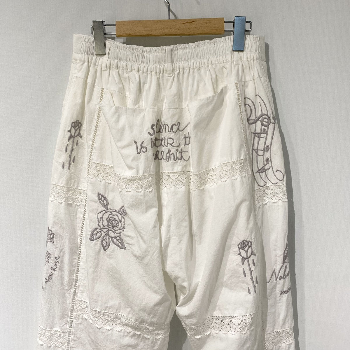 26SSLadder Race×Embroidery Pantsレース＆刺繍ワイドストレートバギーパンツ
