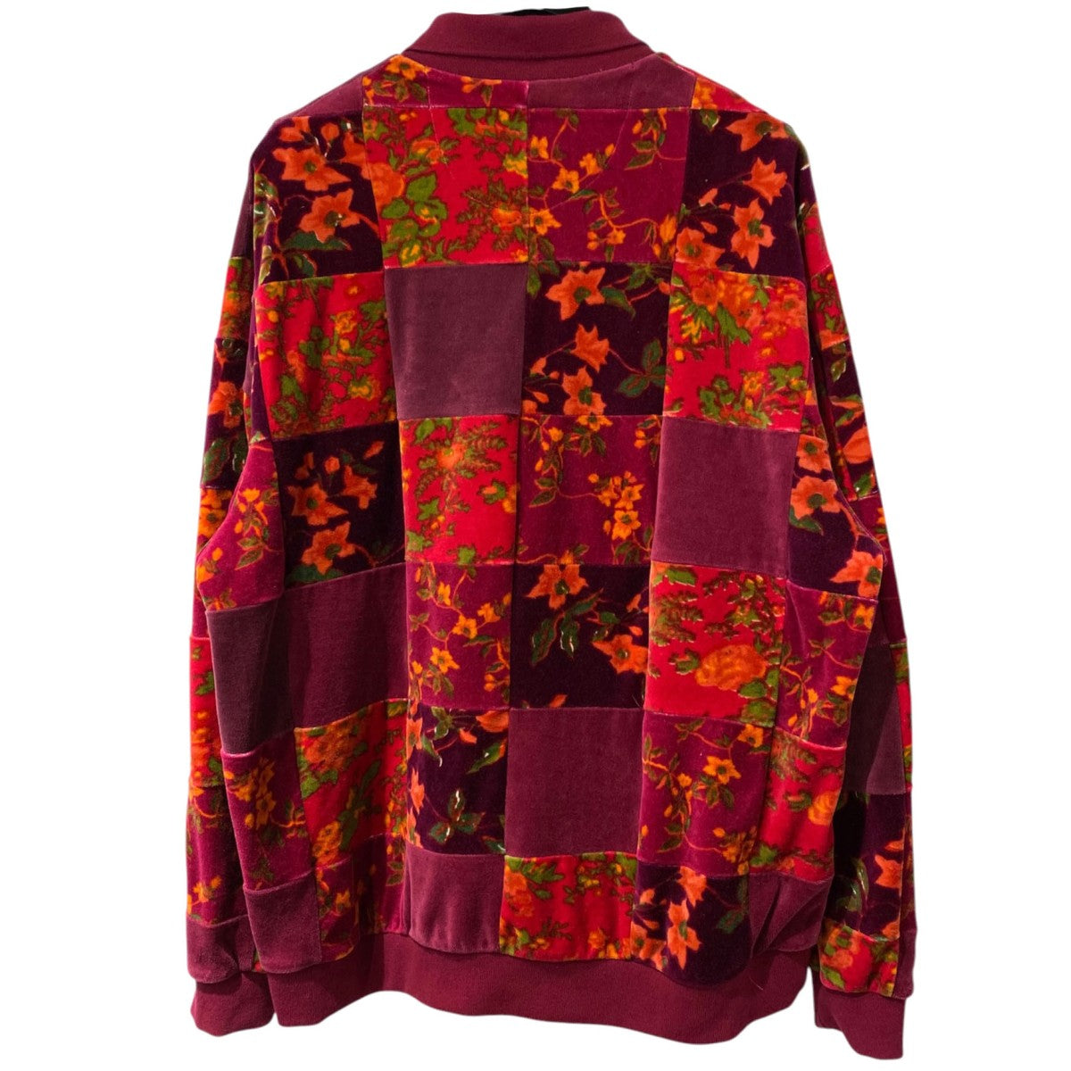21FWFloral Patchwork Velour L／S Poloフローラルパッチワークベロアポロシャツ