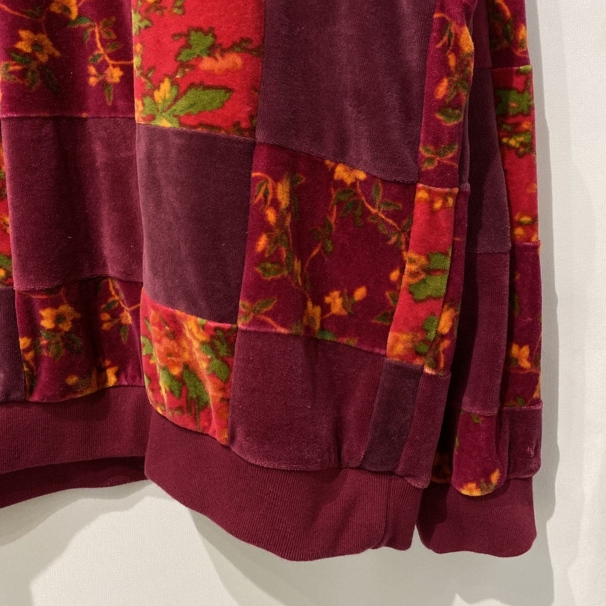 21FWFloral Patchwork Velour L／S Poloフローラルパッチワークベロアポロシャツ