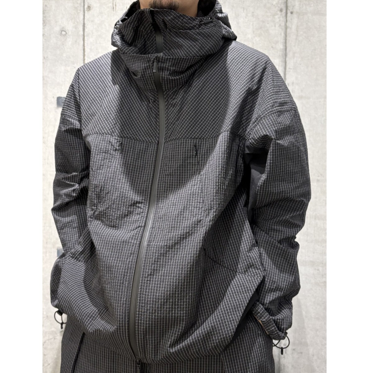 26SSCONFUSE BALACLAVA JACKET伸縮性耐久性TECHテックブロックチェックナイロンジャケット
