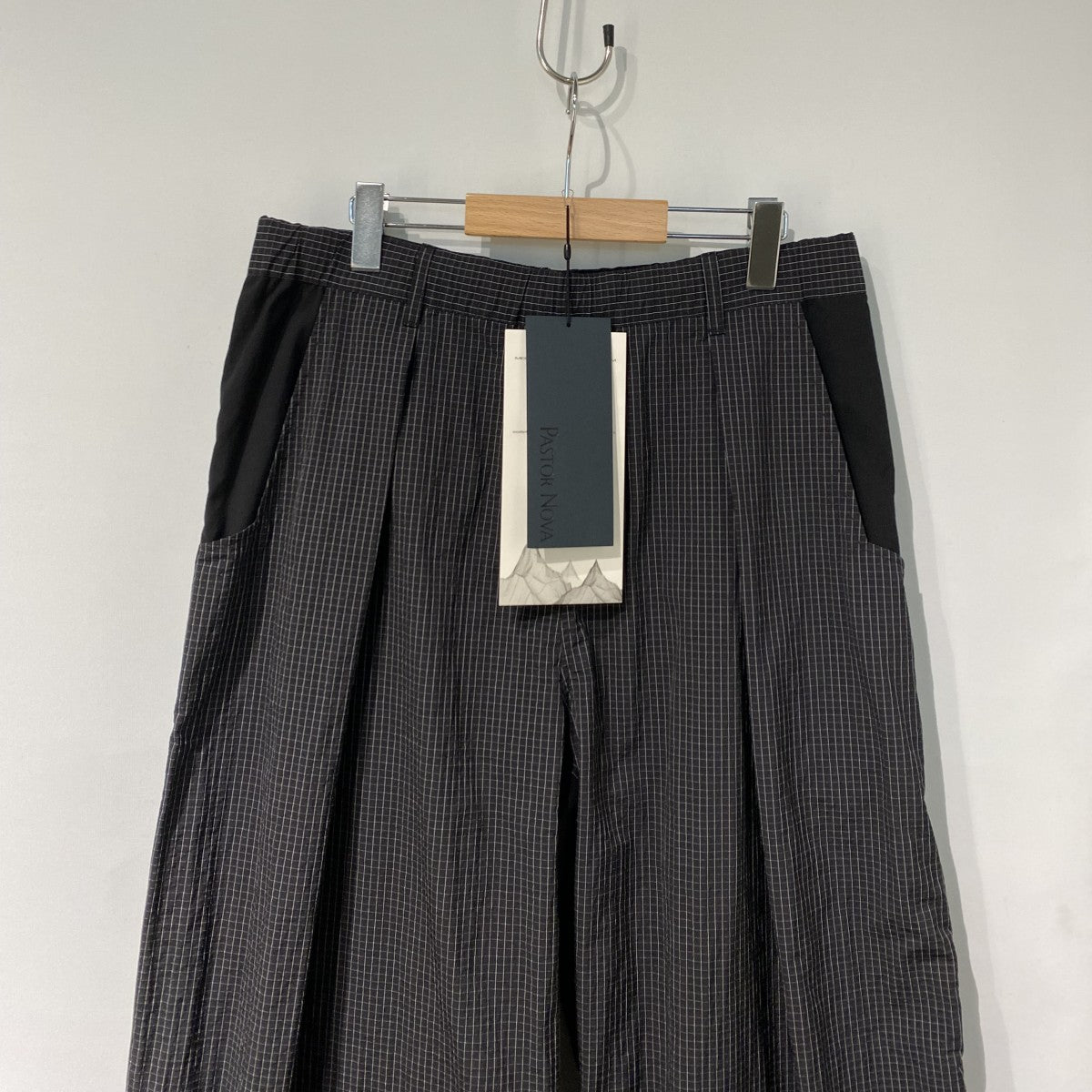 26SSGRAVIONCE SHELL PANTS4 バギーフィットモデルブロックチェックTECHテックパンツ