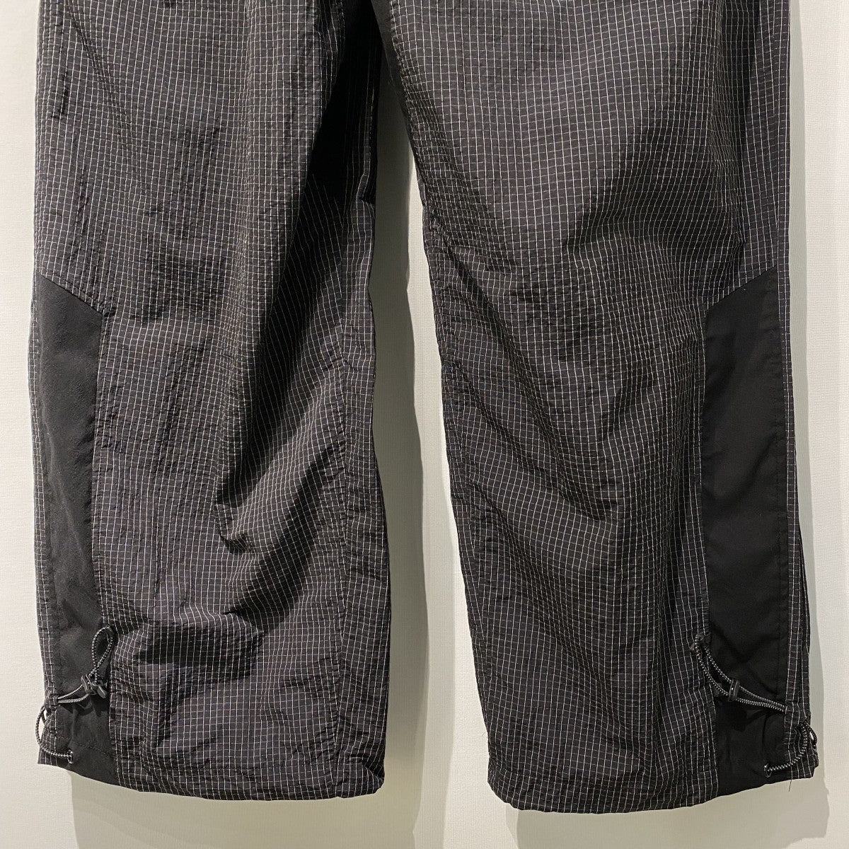 26SSGRAVIONCE SHELL PANTS4 バギーフィットモデルブロックチェックTECHテックパンツ
