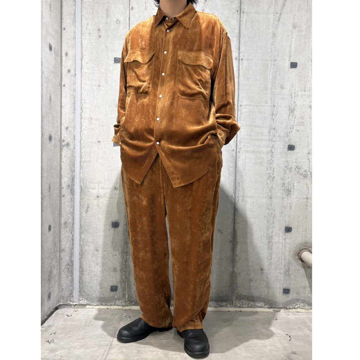 25AWRayon Corduroy Western Shirt＆1Pleated Easy Pantsコーデュロイウエスタンシャツ＆イージーパンツ セットアップ
