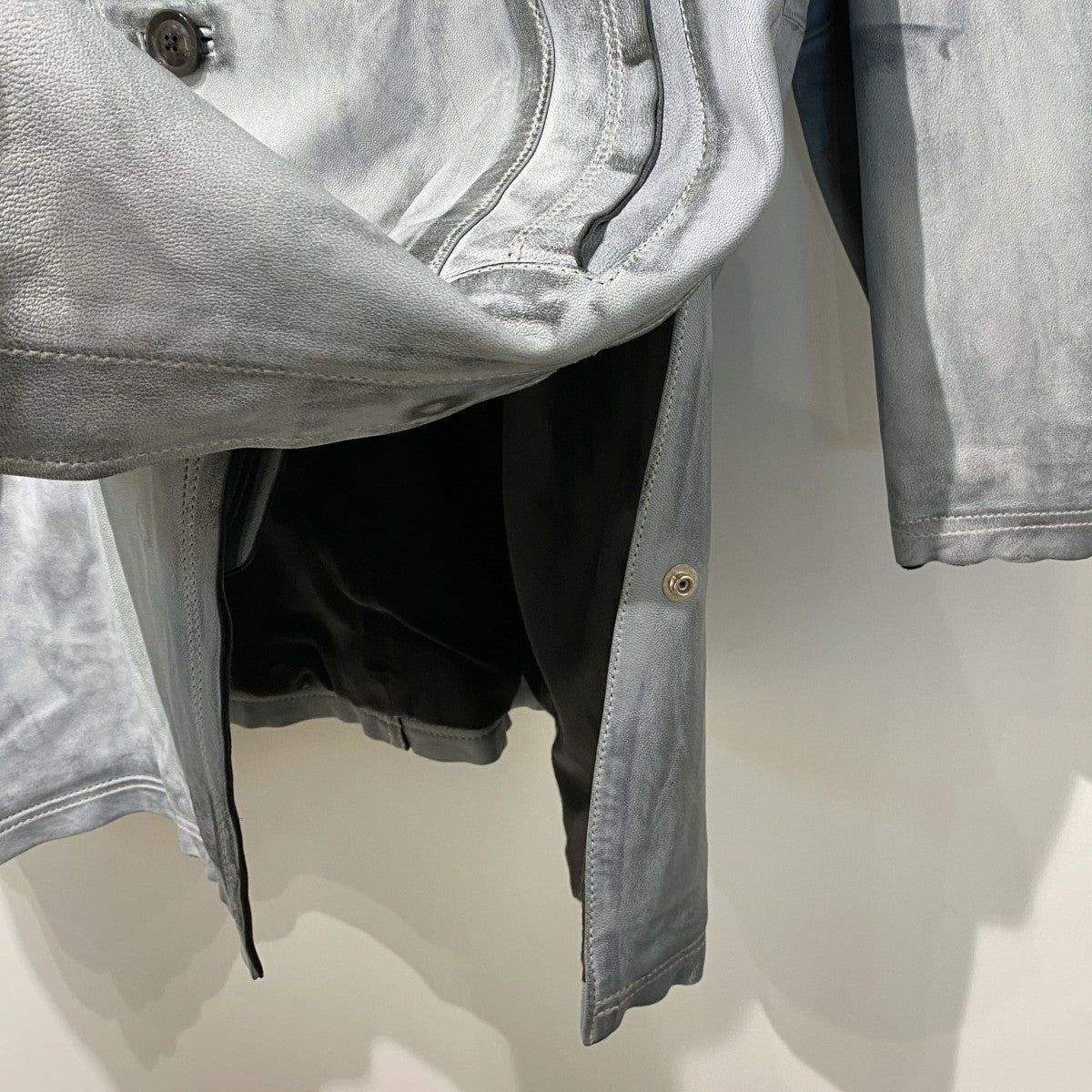 23AWCUT-OFF LEATHER CAR COATカットオフシープレザーカーコート ジャケット