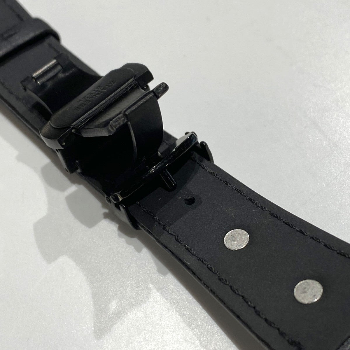 25SSレザーハイブリッドバンド スタッズ for Apple Watchアップルウォッチ対応防水シュリンクレザーベルト