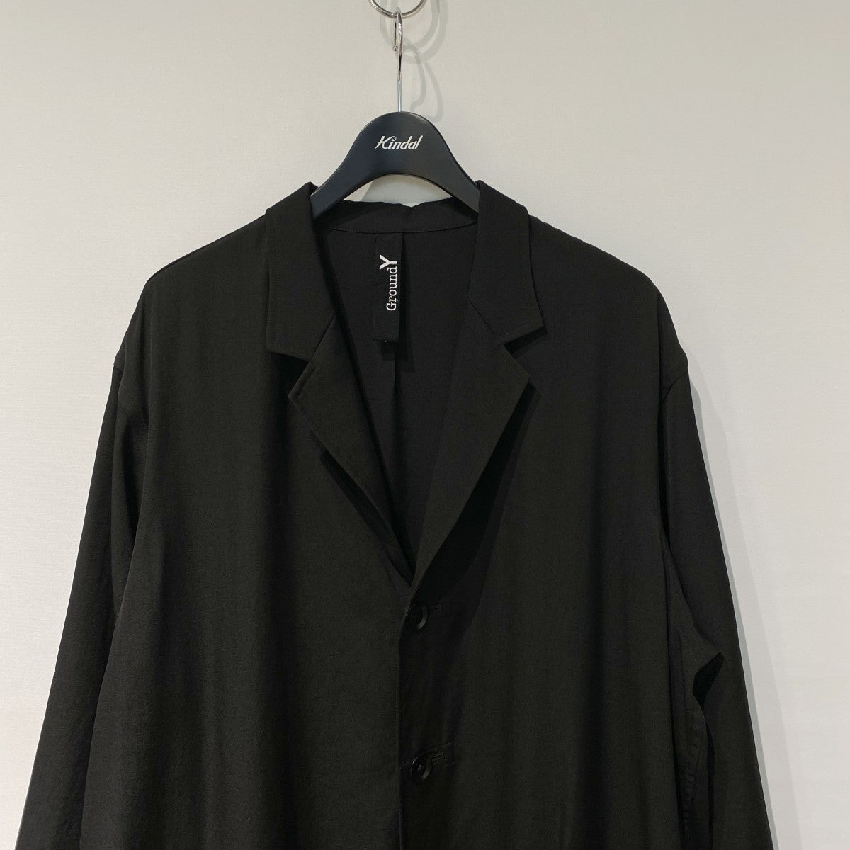 GROUND Y Yohji Yamamoto 26SSWOOL GABARDINE SHIRT JACKETウールギャバジンオーバーサイズシャツジャケットGK-J04-100 古着・中古-4枚目のアイテム画像