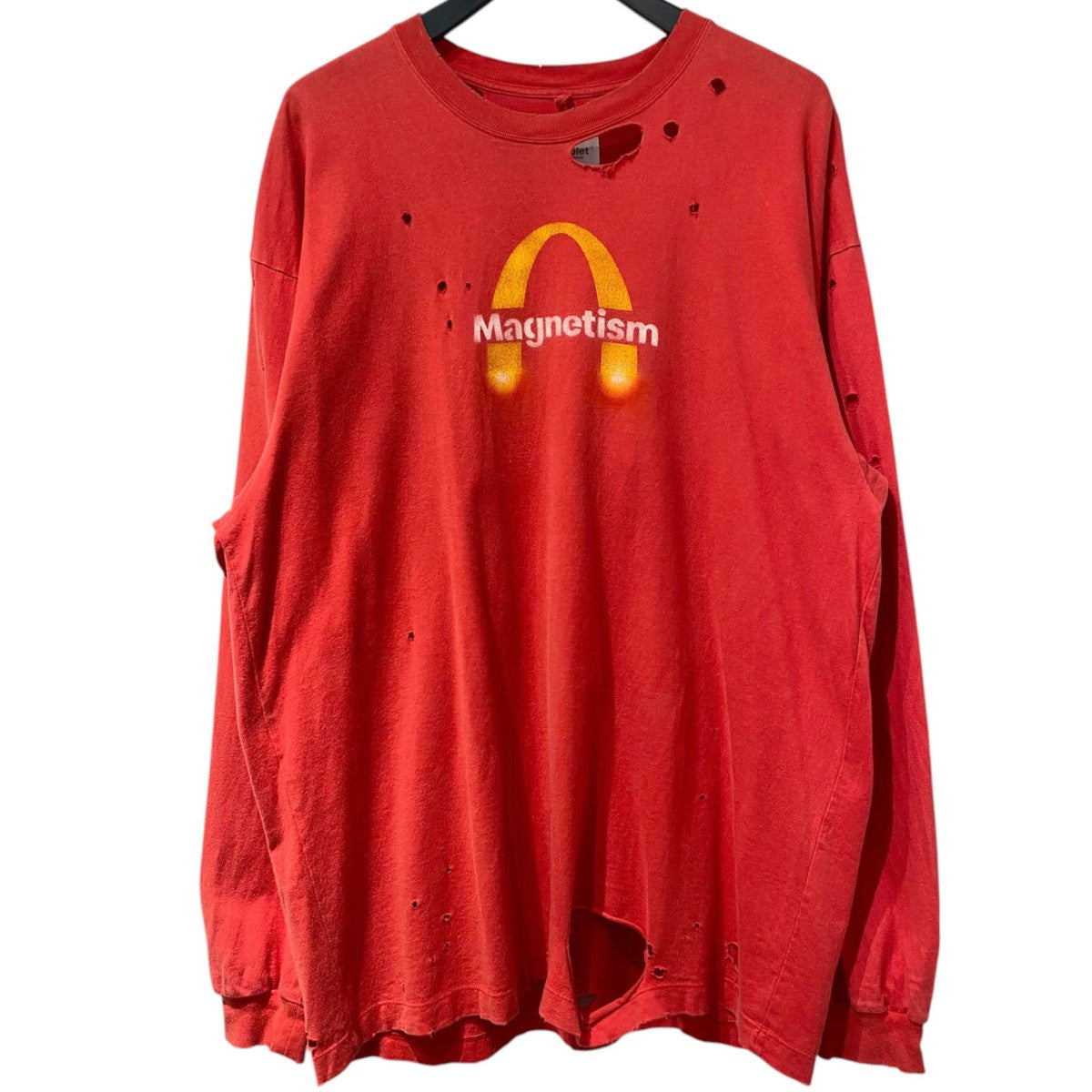 24AWMagnetic Long Sleeve T-ShirtダメージVintageヴィンテージ加工ロングスリーブロンT