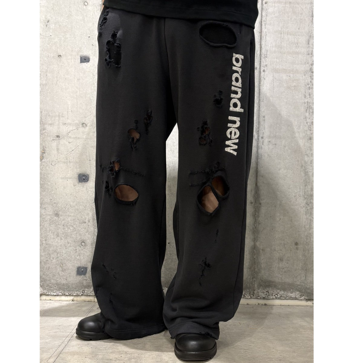 23SSDestroyed Sweat PantsデストロイダメージVintageヴィンテージ加工イージースウェットワイトバギーパンツ