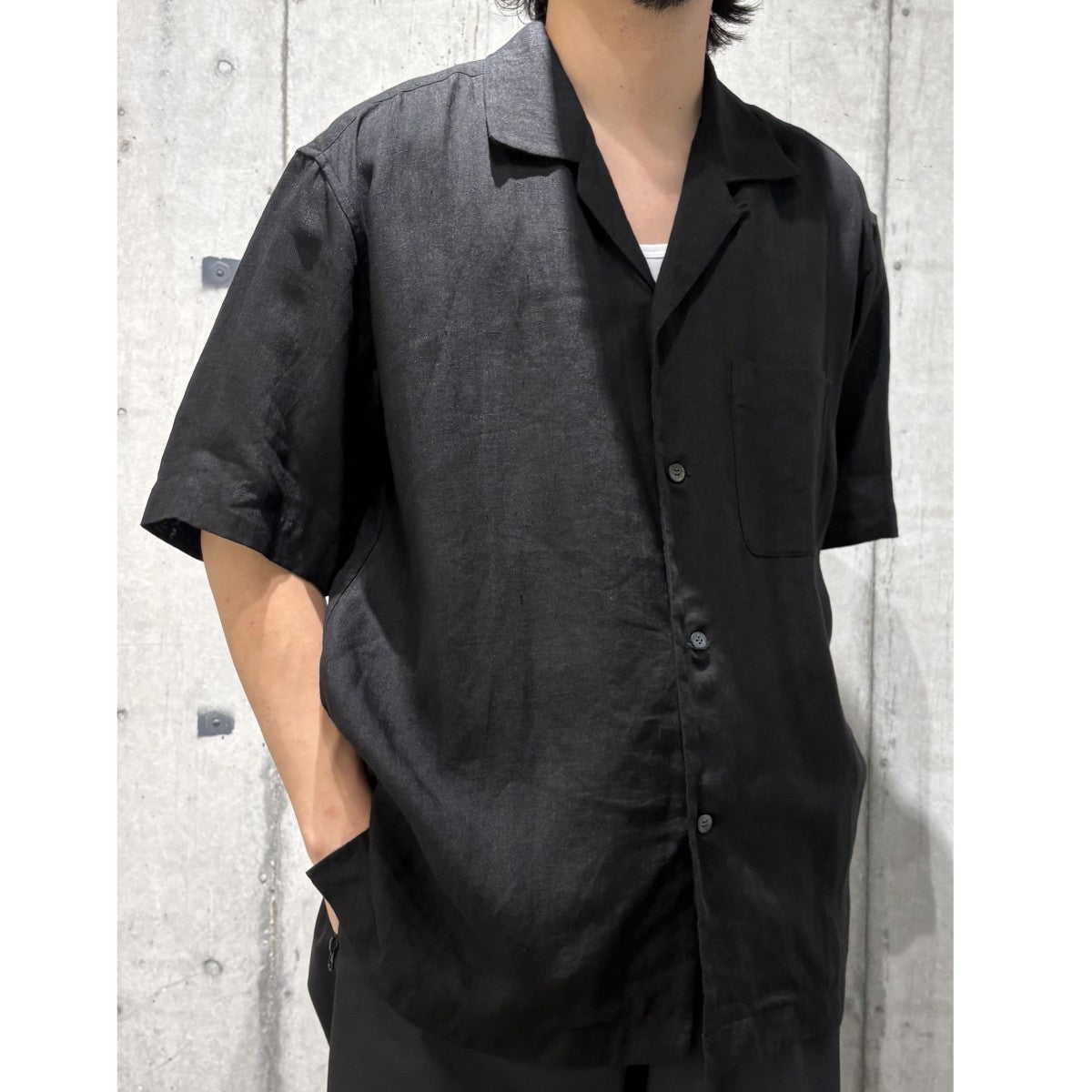 26SSJIKI Linen S／S Shirt磁器リネン半袖シャツHP61FJ544