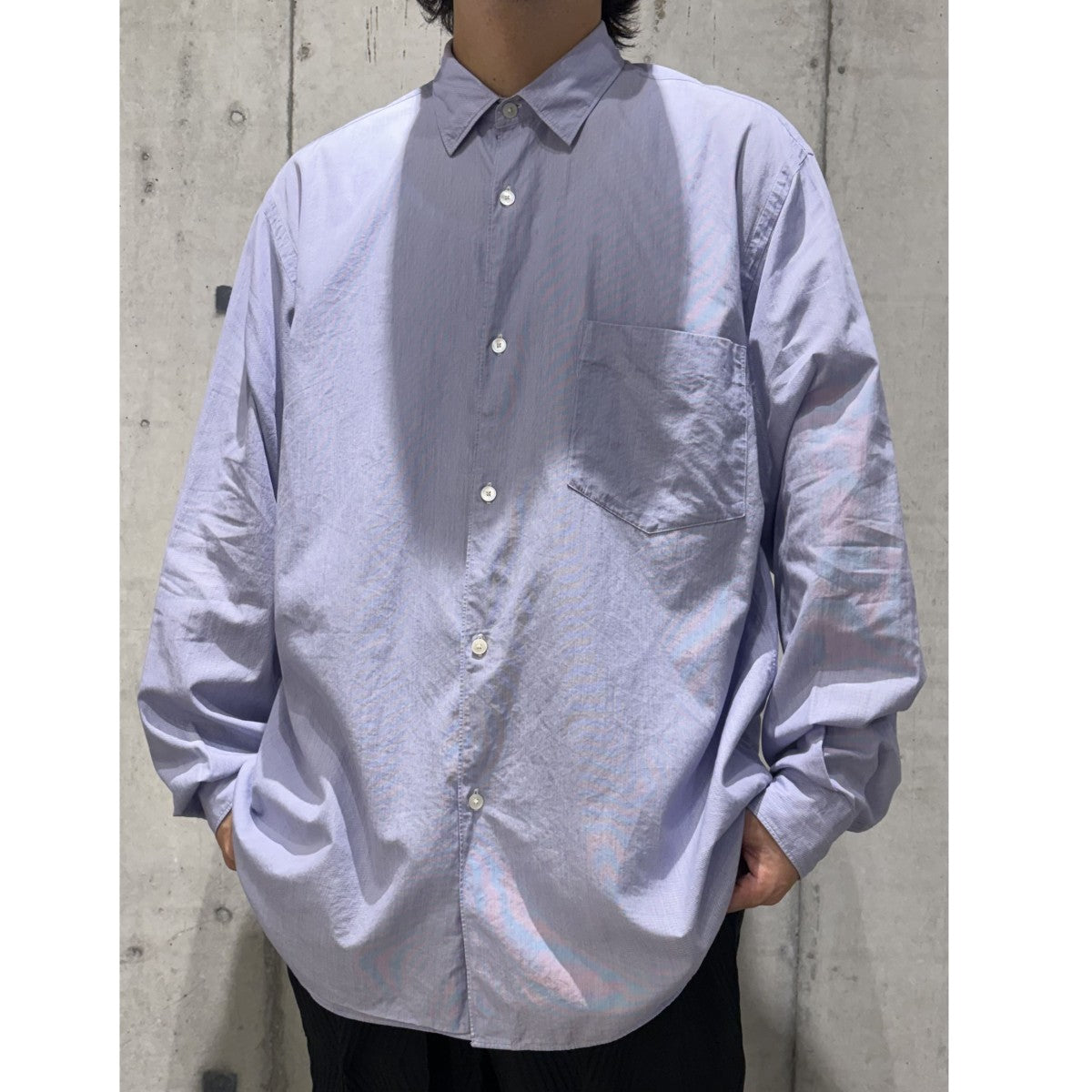 22AWコモリシャツ サックスストライプ