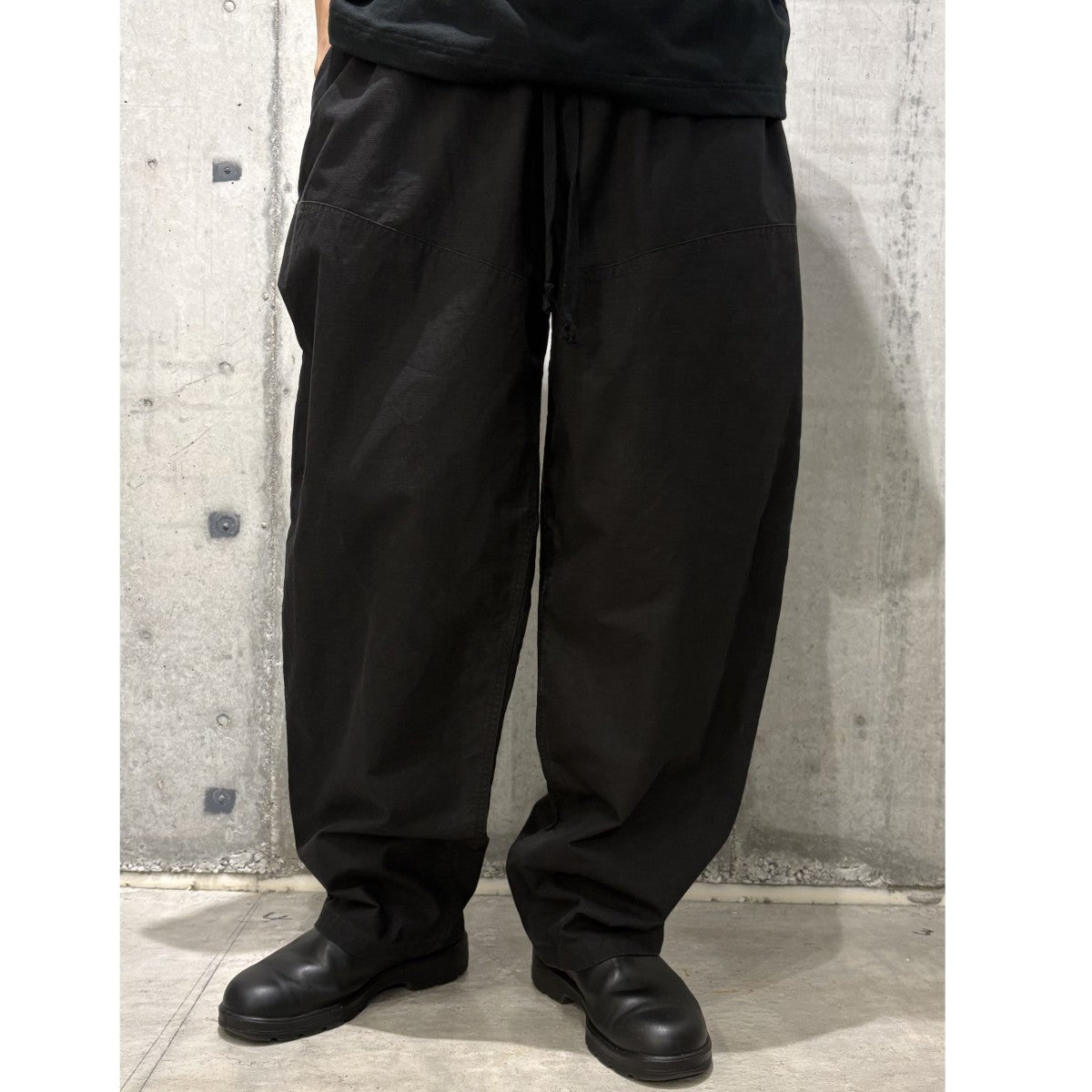 26SSコットンリップ ハンティングパンツ リップストップウォッシュVintageヴィンテージ加工ワイドイージーパンツD01-03020