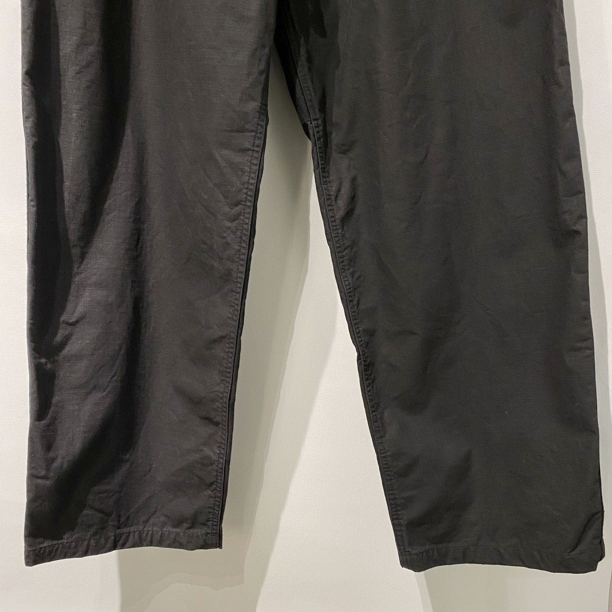 26SSコットンリップ ハンティングパンツ リップストップウォッシュVintageヴィンテージ加工ワイドイージーパンツD01-03020