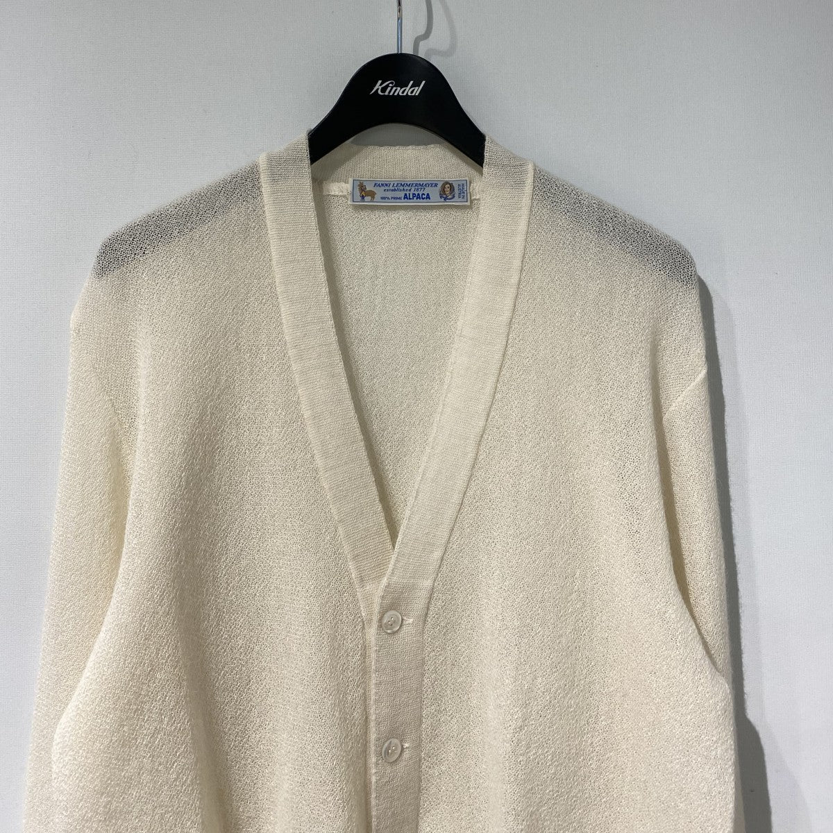 V-Cardigan Solid 1PLYウールカーディガン