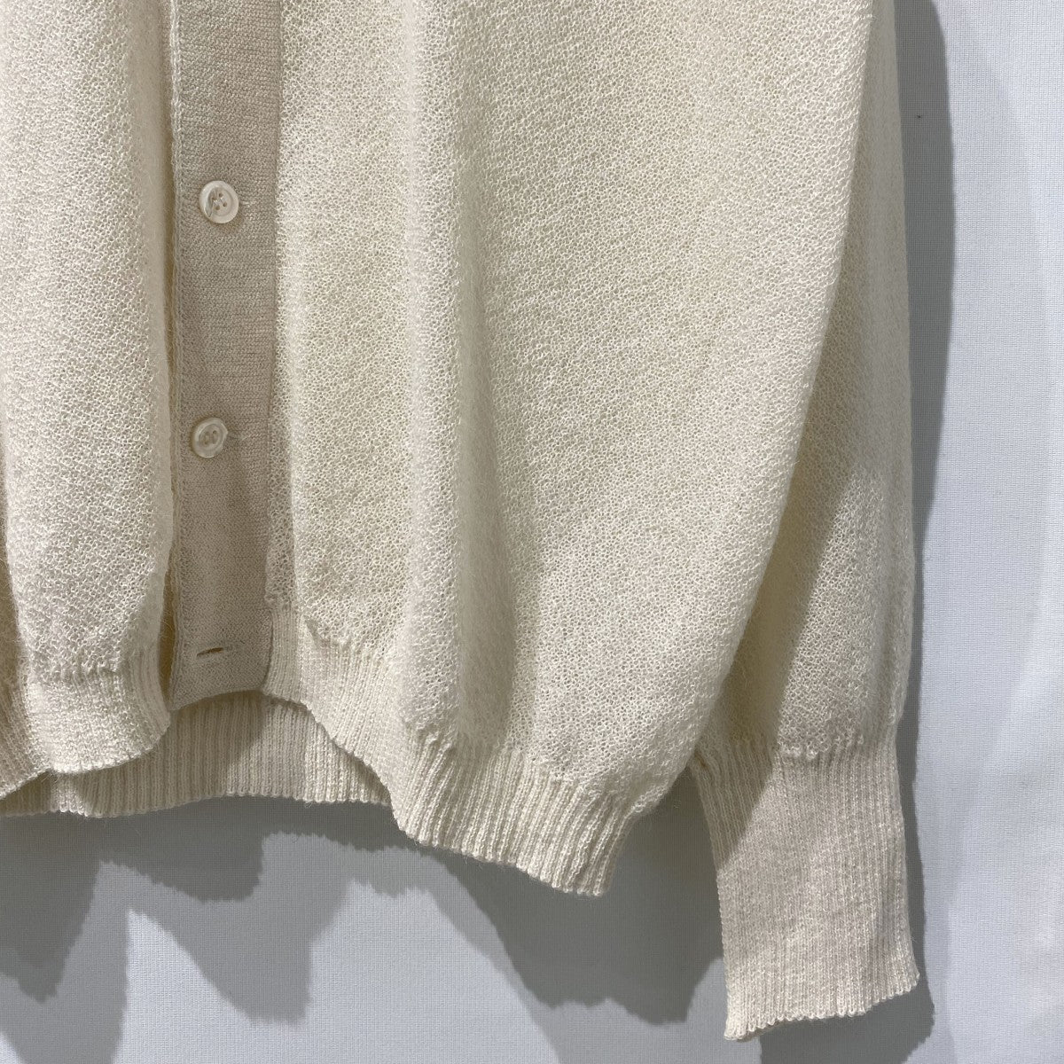 V-Cardigan Solid 1PLYウールカーディガン