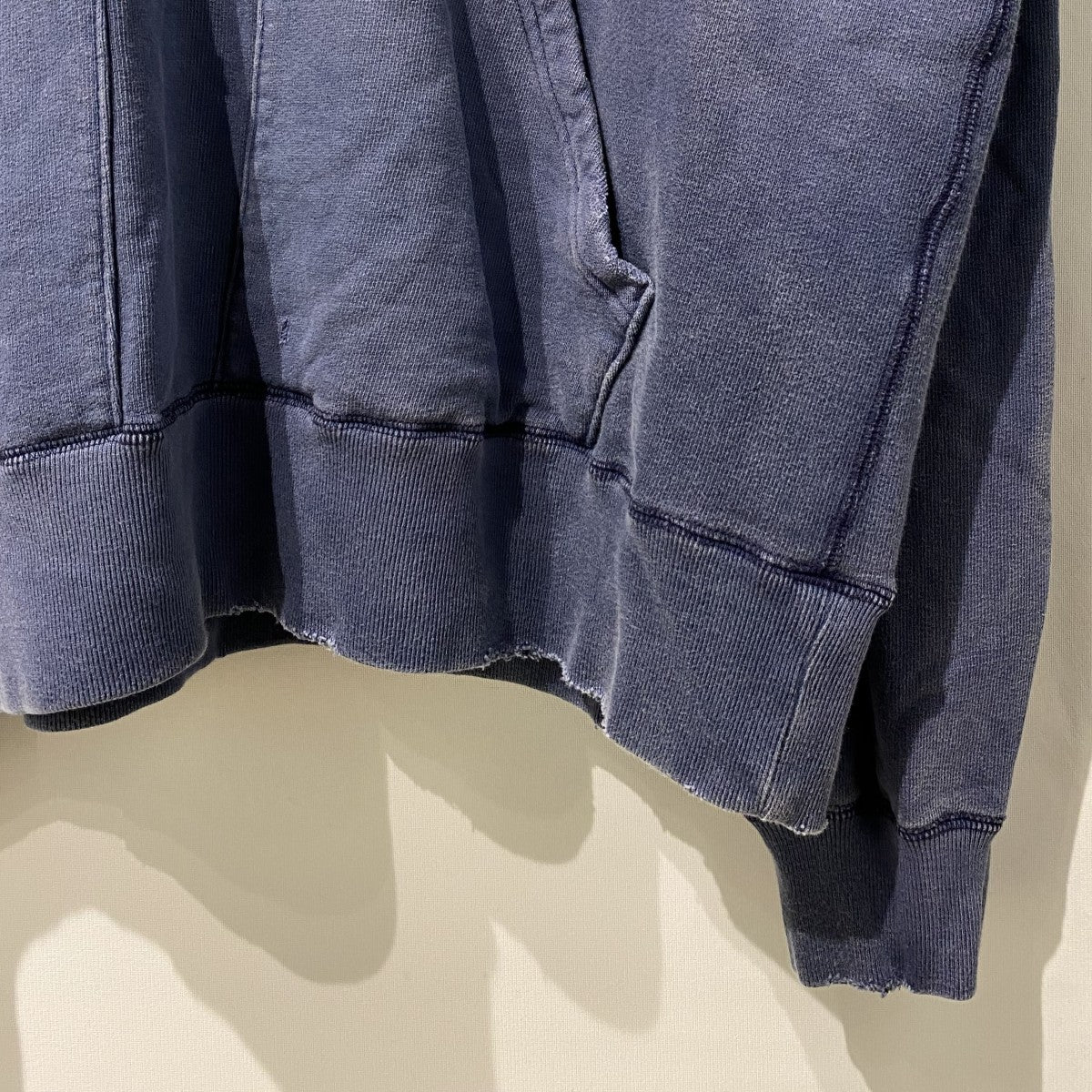 Sweat parkaバイオフェード加工オーバーサイズスウェット