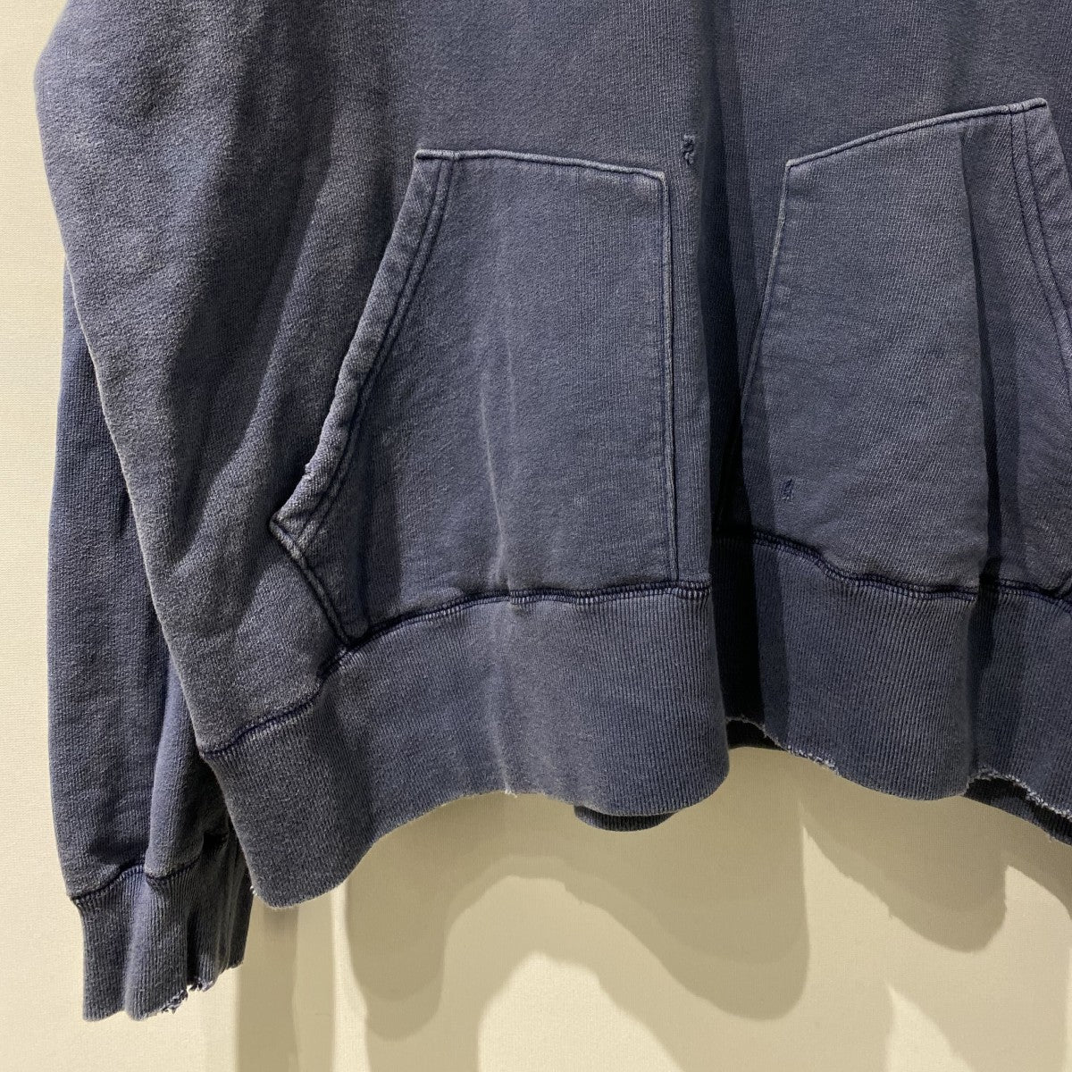 Sweat parkaバイオフェード加工オーバーサイズスウェット