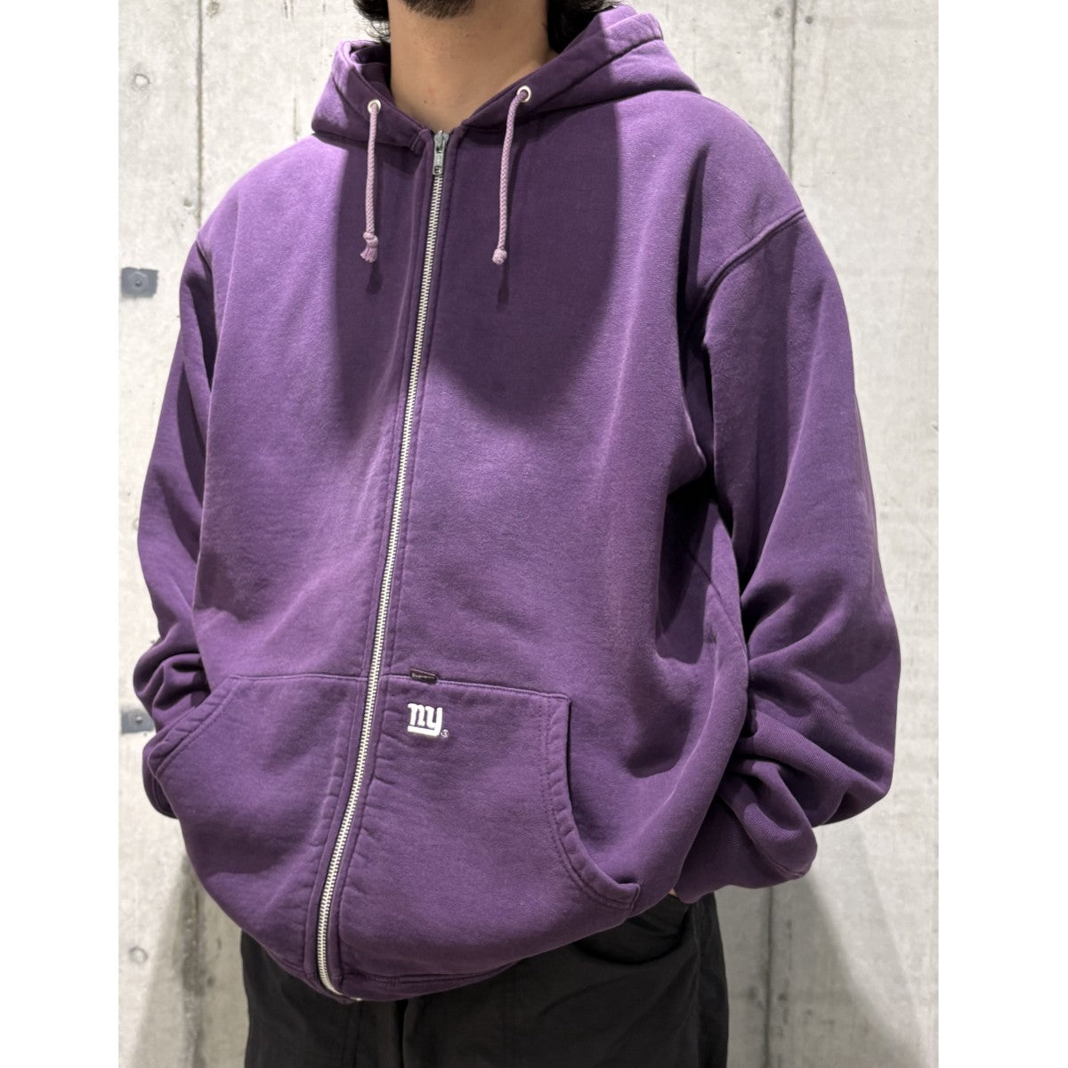 00's前半NY Logo Zip Up Hooded Sweatshirtフーディパーカー