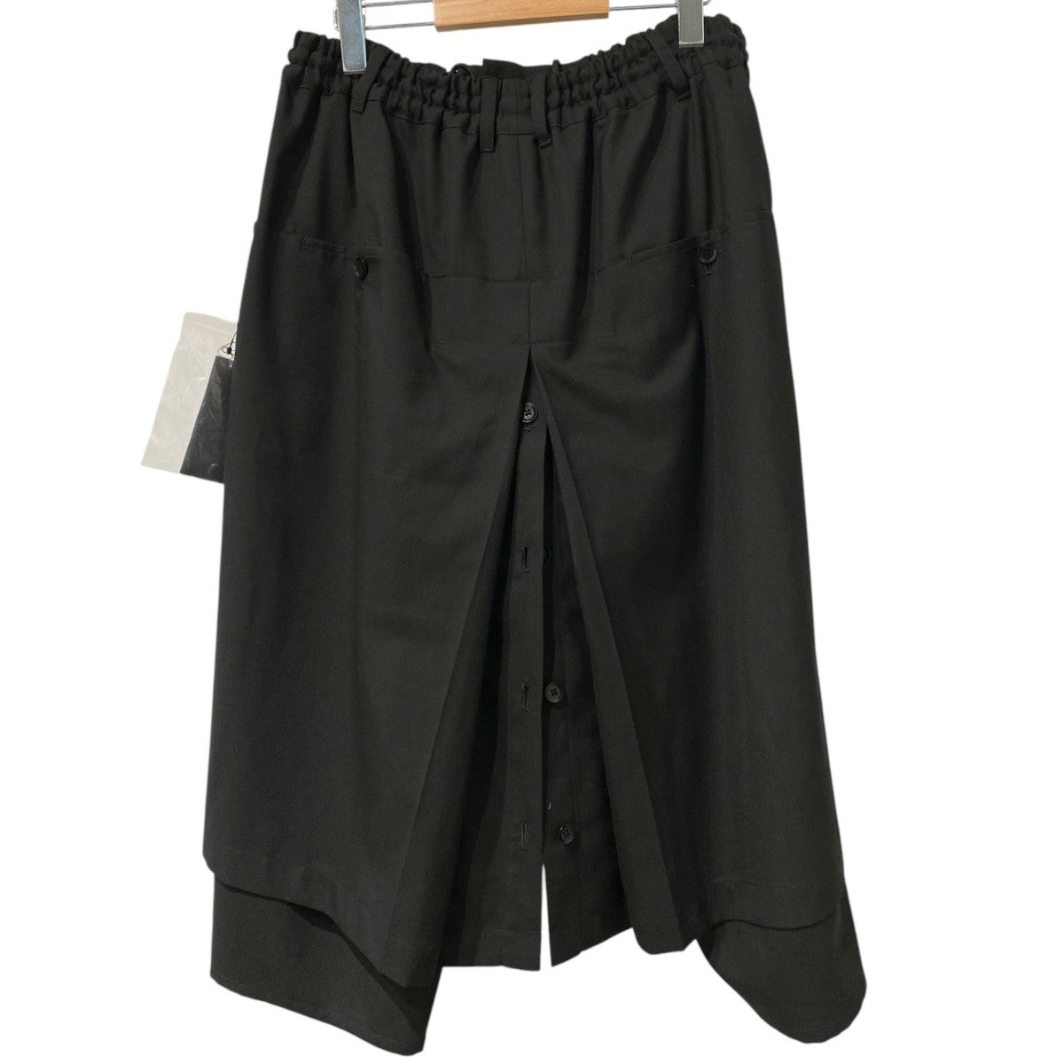 T-W Gabardine Wrap Pantsポリウールギャバジンラップワイドショーツパンツ