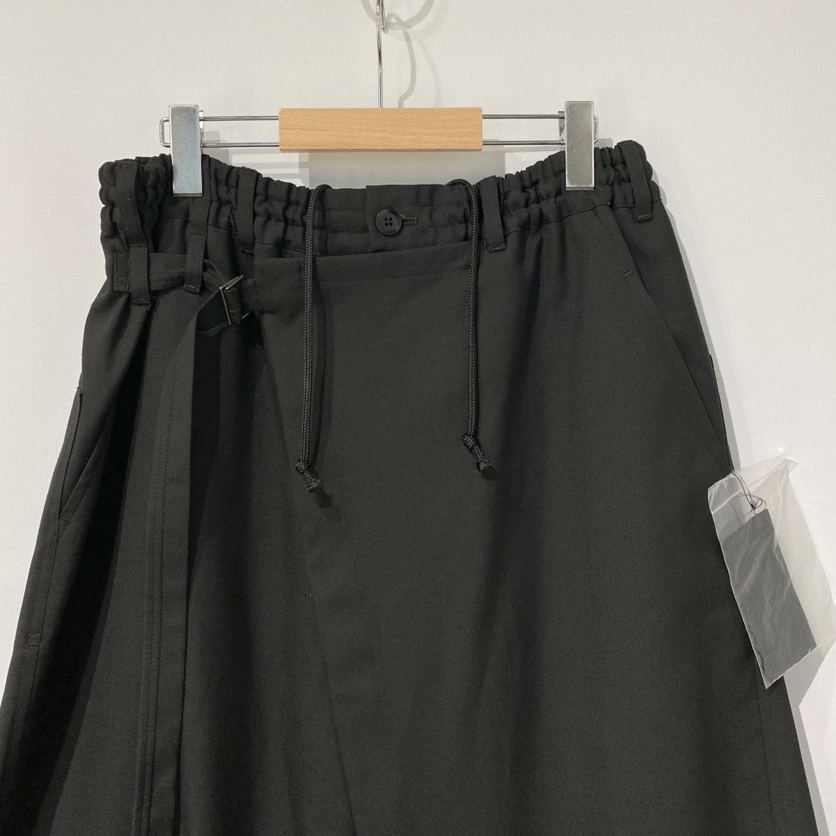 T-W Gabardine Wrap Pantsポリウールギャバジンラップワイドショーツパンツ