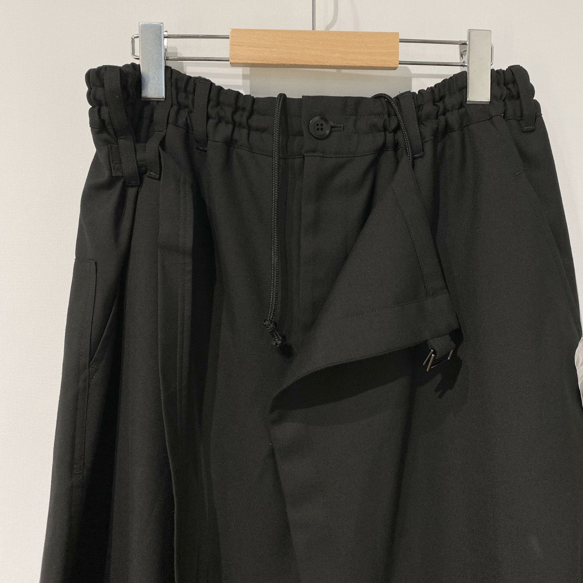 T-W Gabardine Wrap Pantsポリウールギャバジンラップワイドショーツパンツ