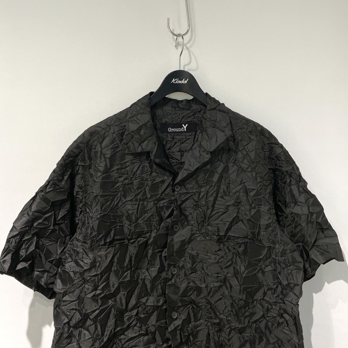 26SSPOLYESTER TAFFETA SIDE-GATHER OPEN -COLLAR SHIRT Pleatsプリーツ形状記憶サイドギャザーオープンカラーシャツ