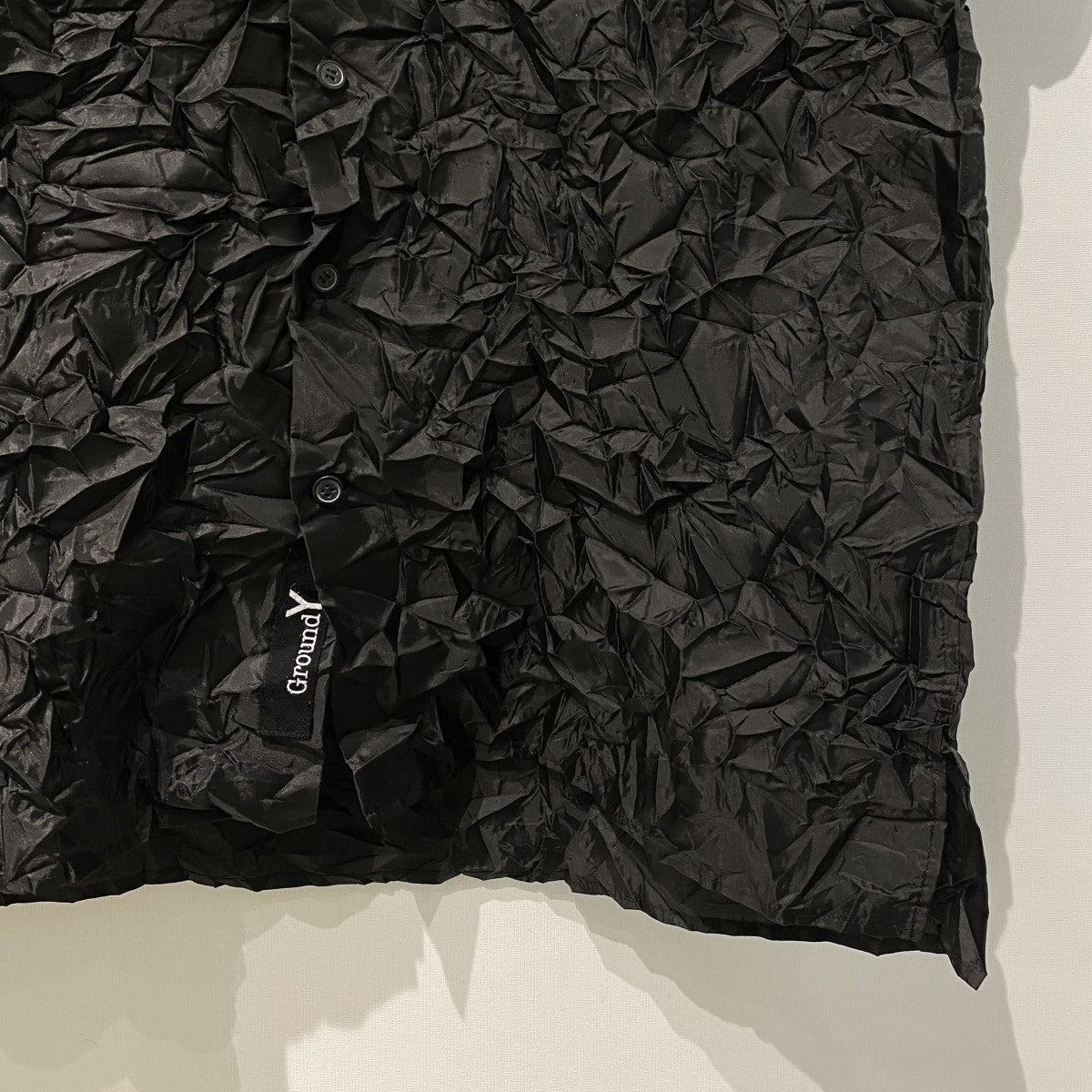 26SSPOLYESTER TAFFETA SIDE-GATHER OPEN -COLLAR SHIRT Pleatsプリーツ形状記憶サイドギャザーオープンカラーシャツ