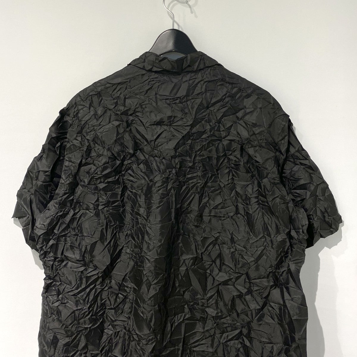 26SSPOLYESTER TAFFETA SIDE-GATHER OPEN -COLLAR SHIRT Pleatsプリーツ形状記憶サイドギャザーオープンカラーシャツ