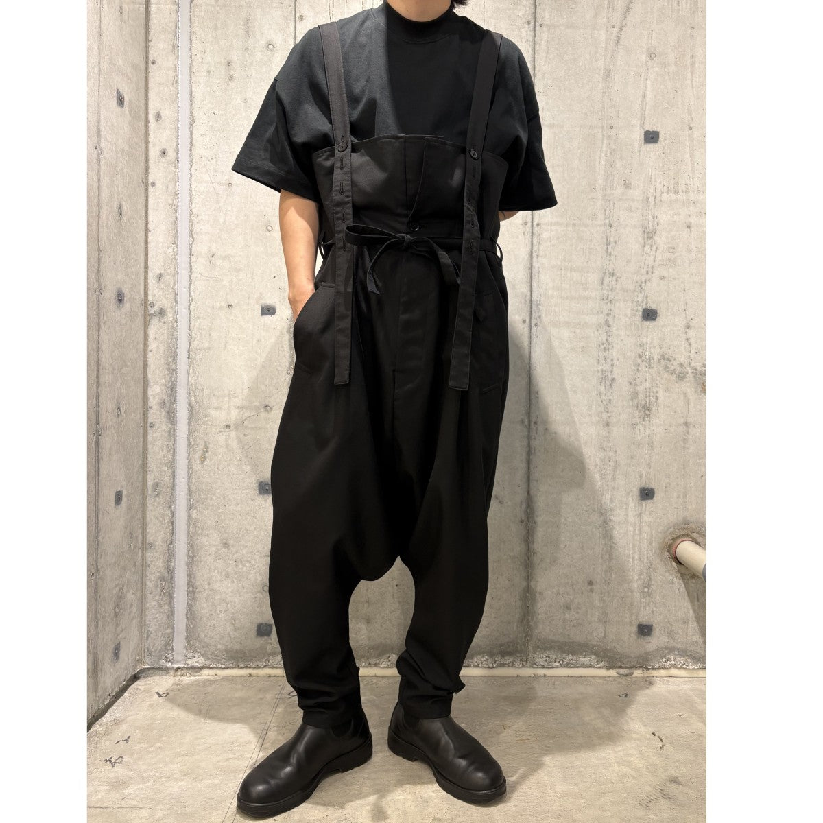 Gabardine High Waist Sarouel PantsウールポリギャバジンハイウエストサルエルパンツGZ-P10-100