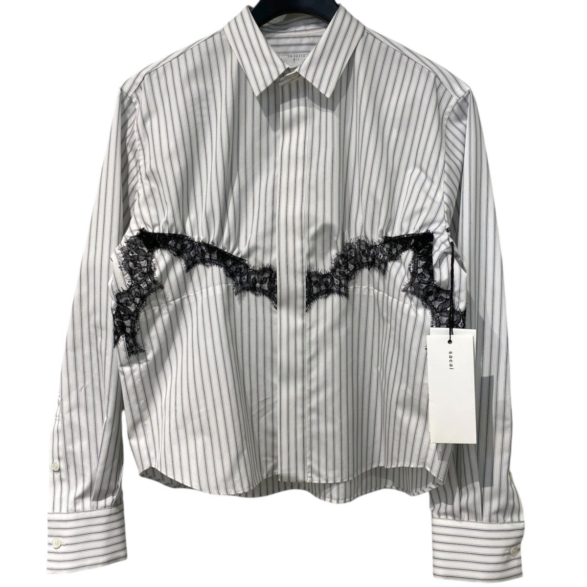 26SSPoplin Shirtレースストライプポプリンシャツ